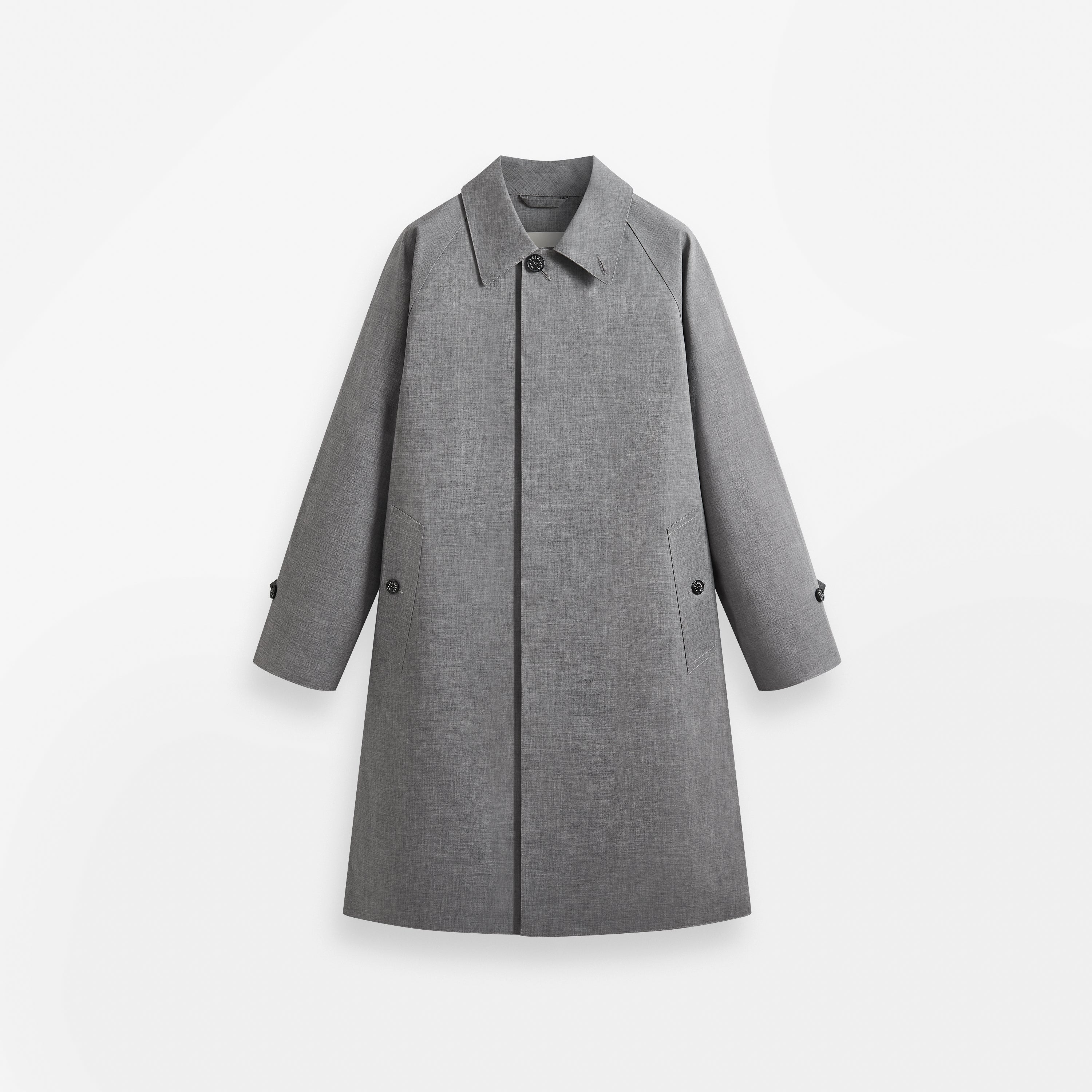 Lauder Rubberised 3/4 Length Oversized Coat Top grey