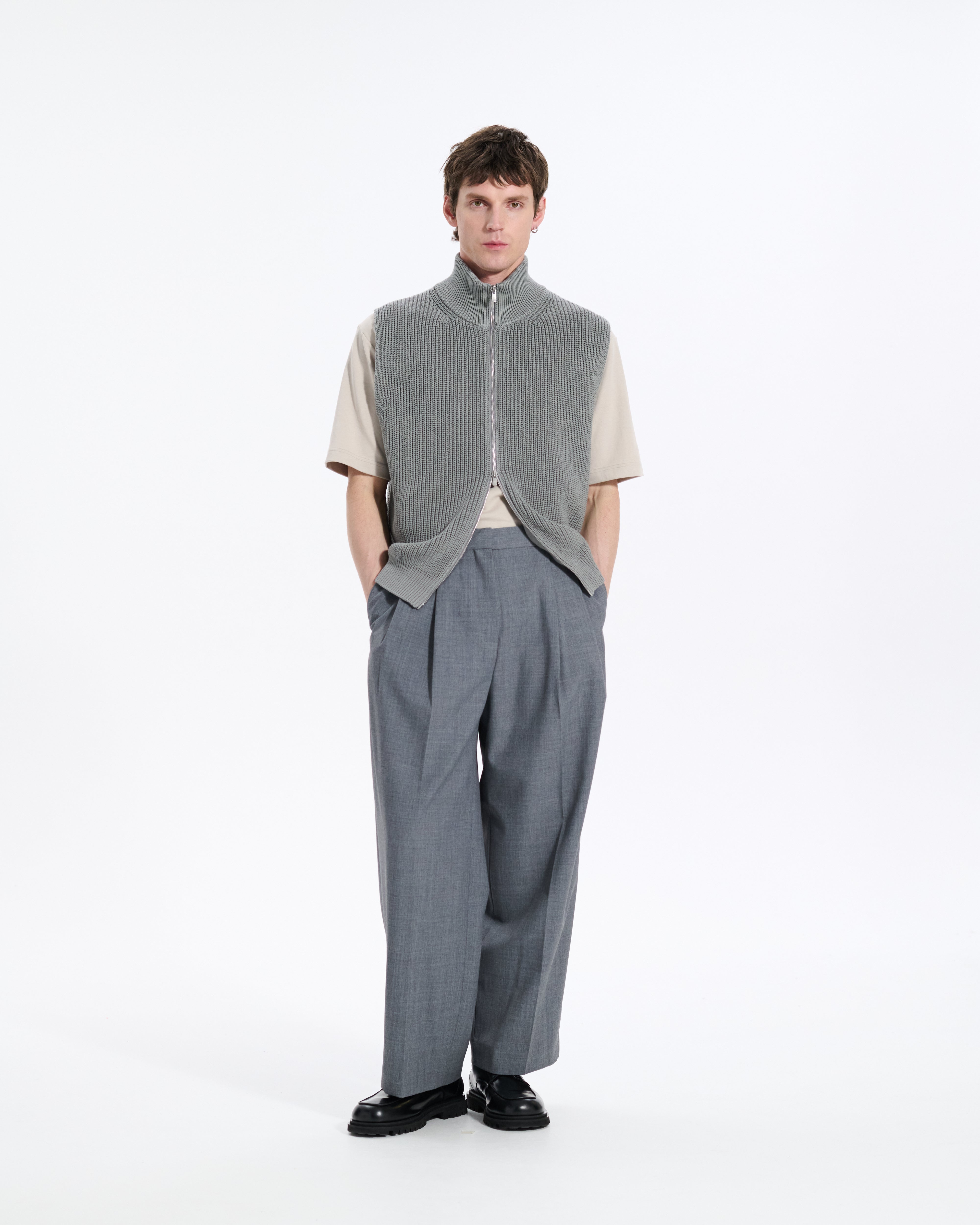 Zip-Through Vest Men's Knitwear