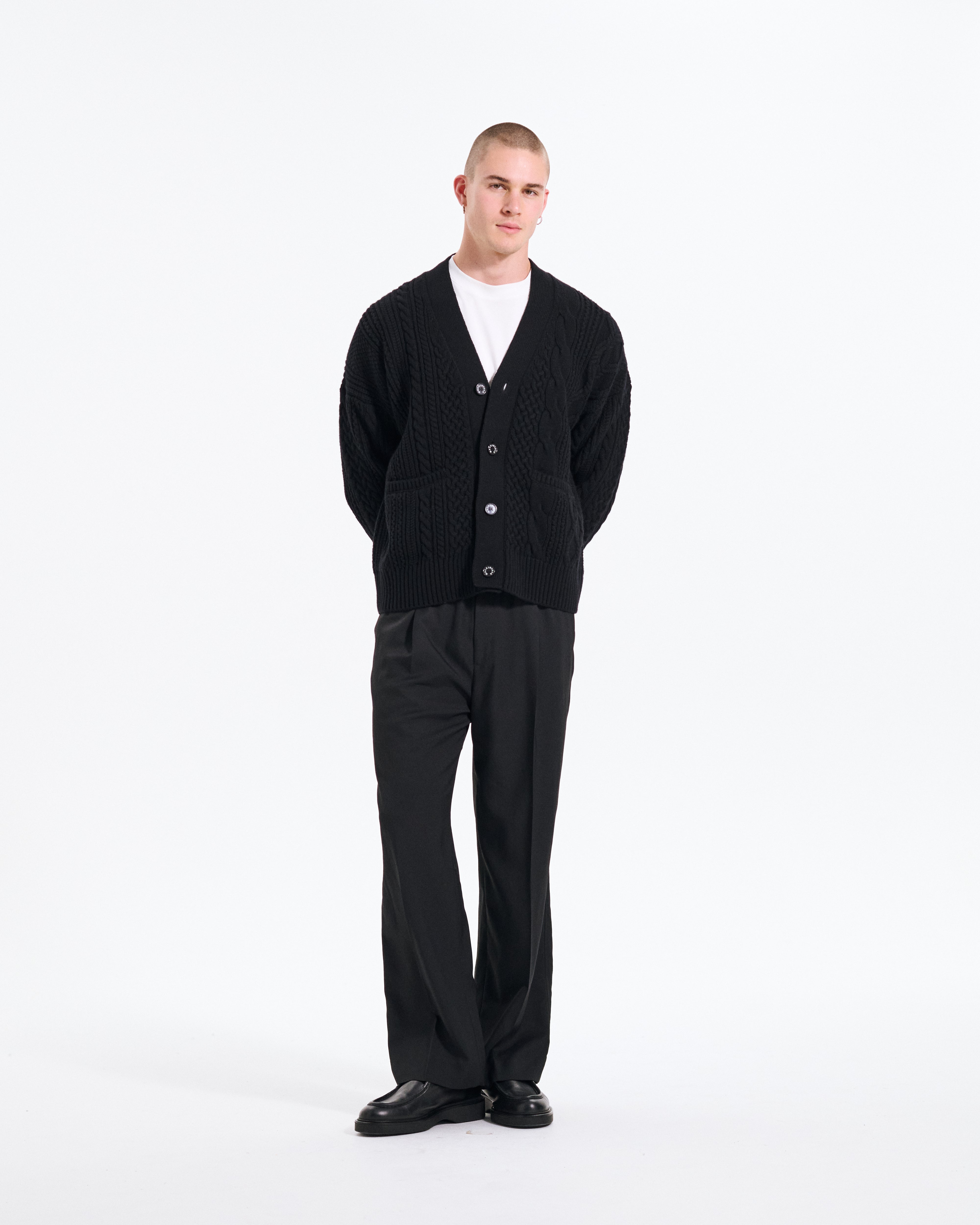 Cable Stitch Cardigan Black
