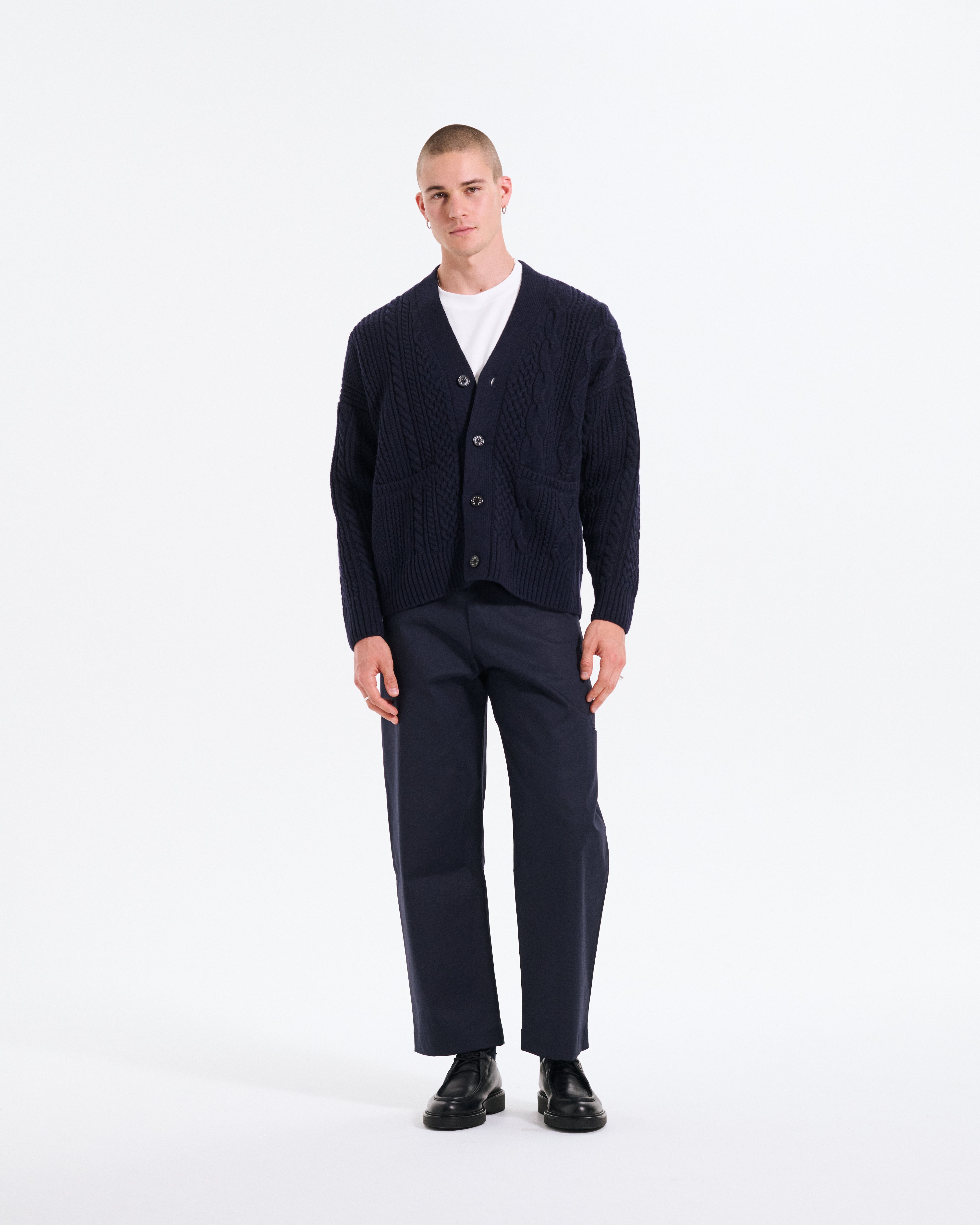 Cable Stitch Cardigan Navy