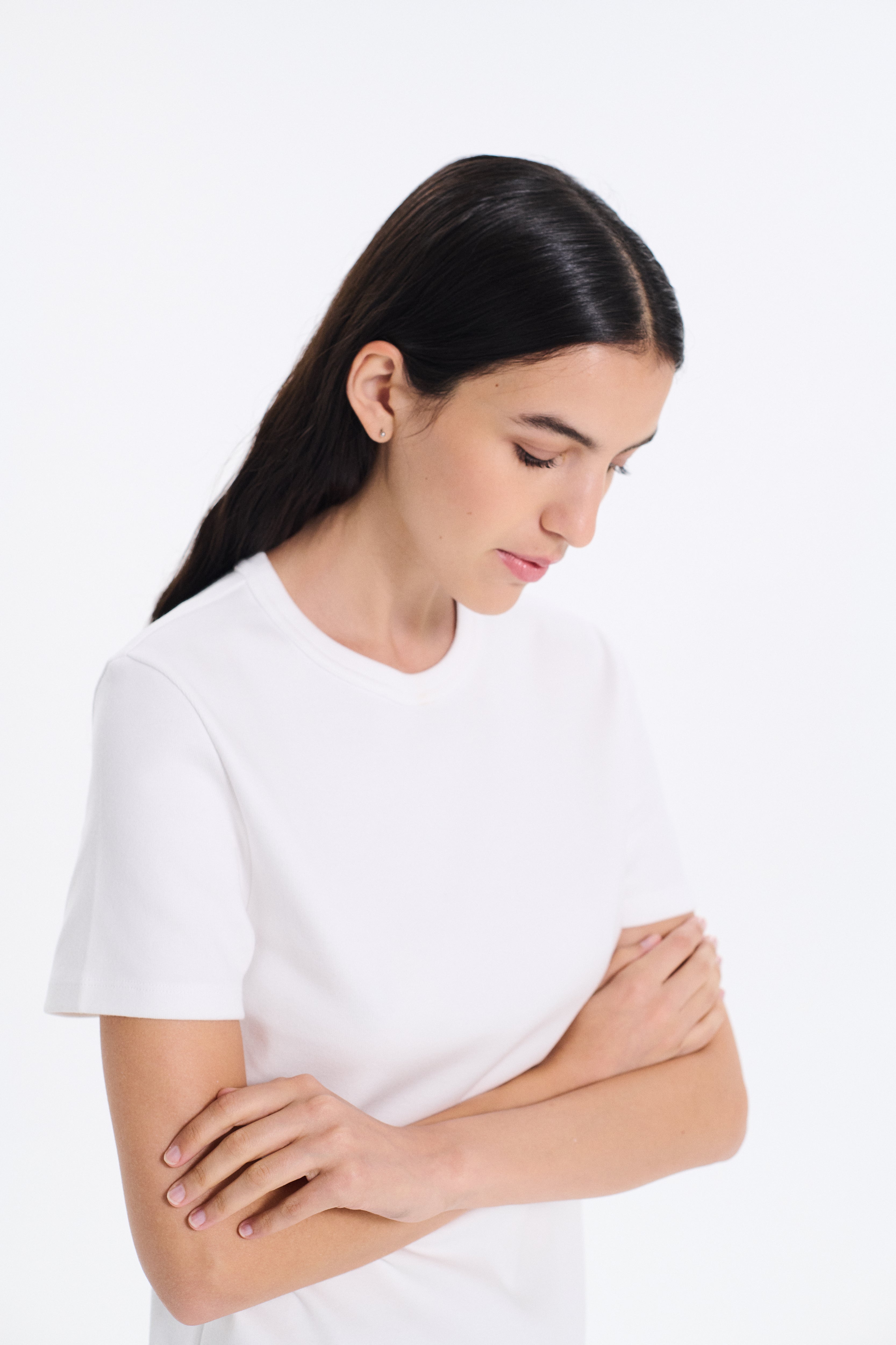 Fine Rib Seamless T-Shirt