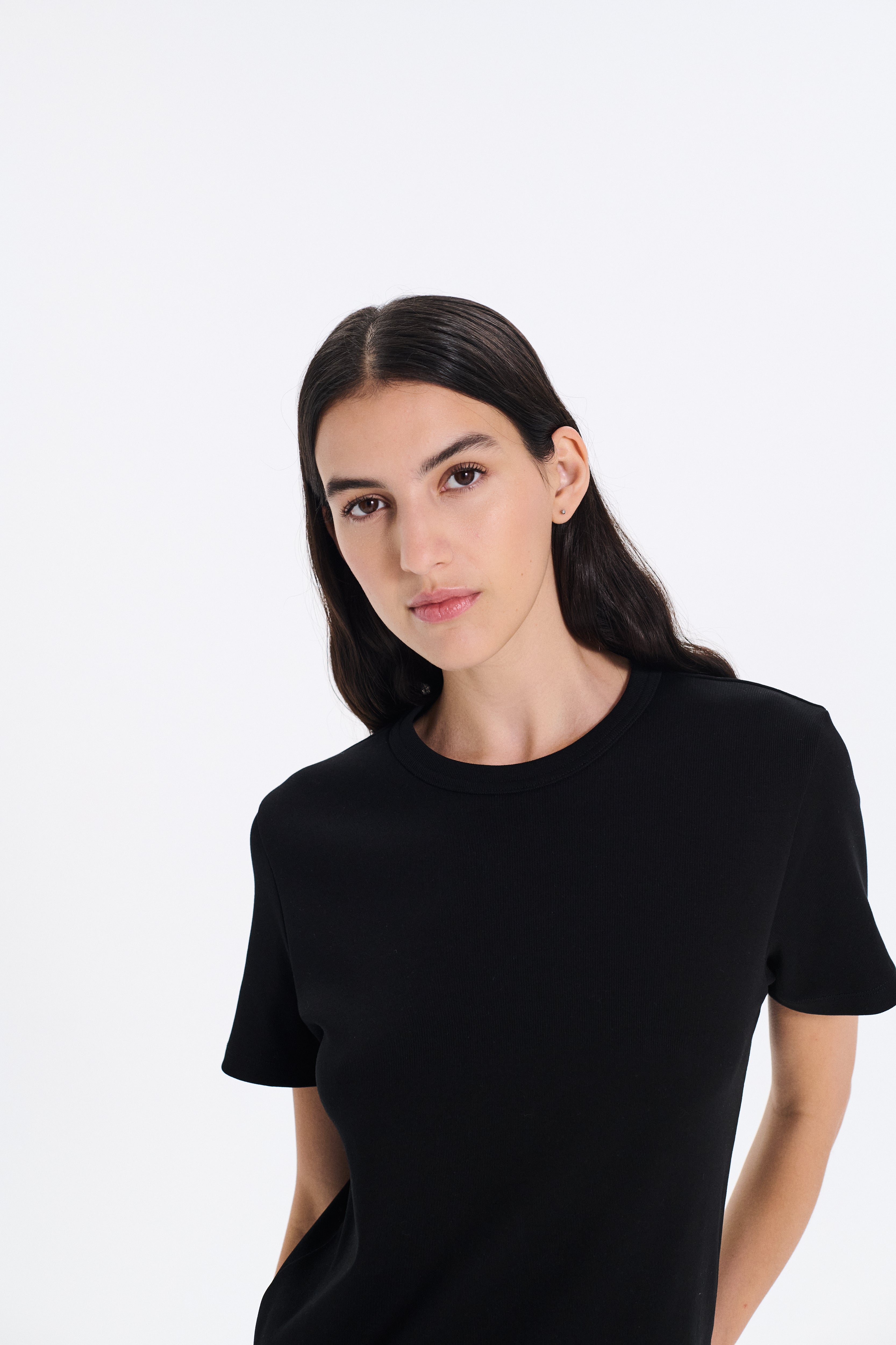 Fine Rib Seamless T-Shirt