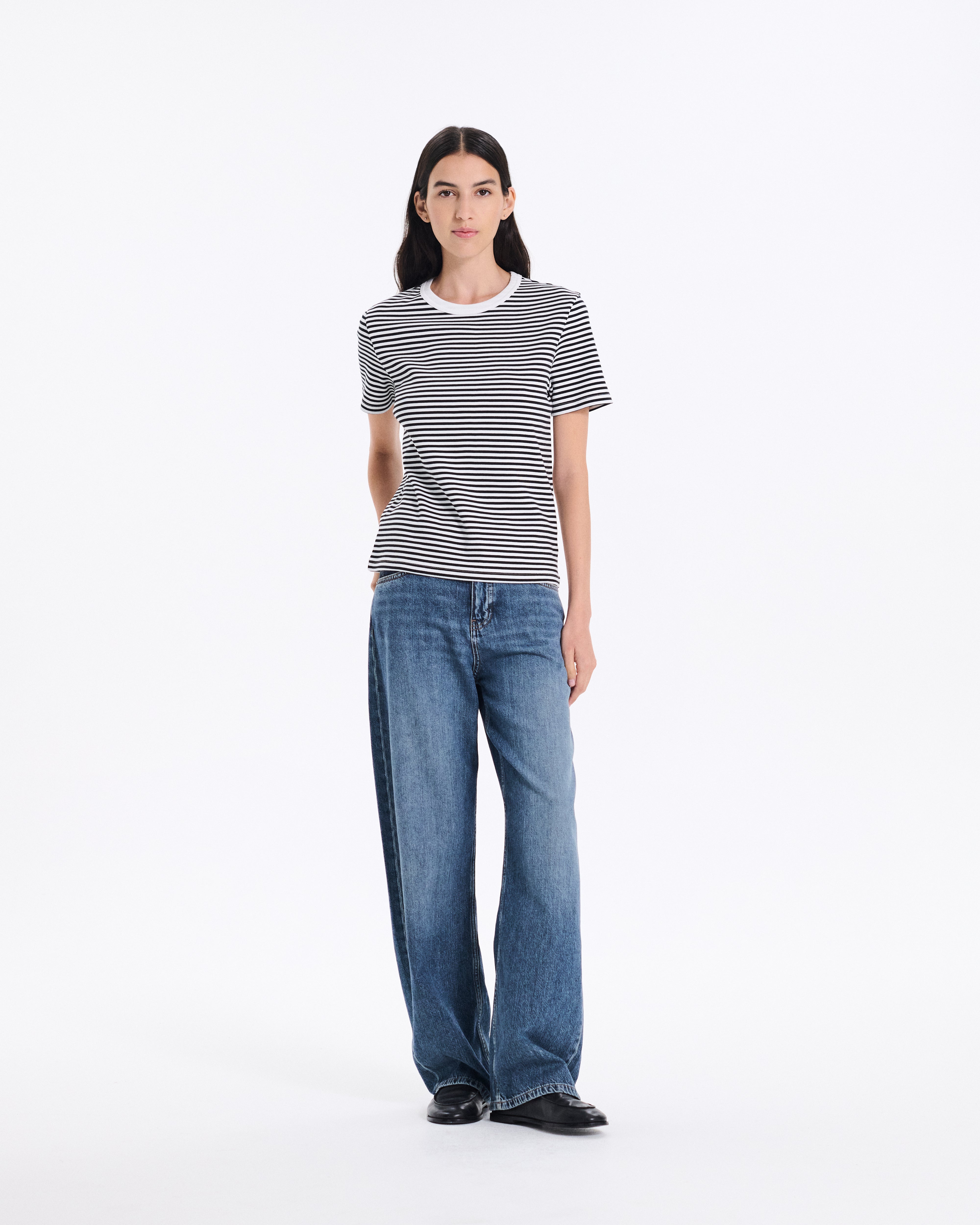 Fine Rib Seamless T-Shirt