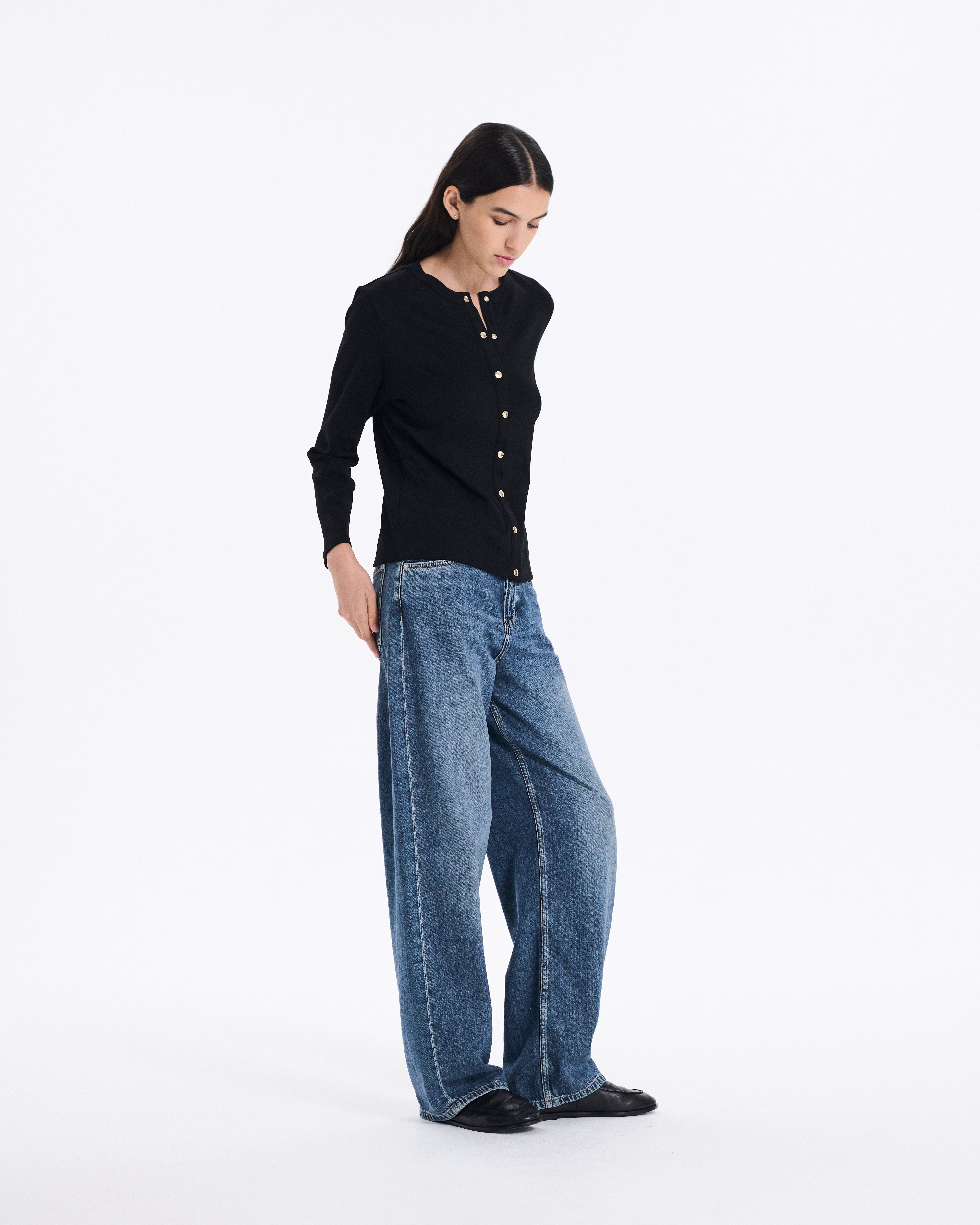 Fine Rib Cotton Cardigan
