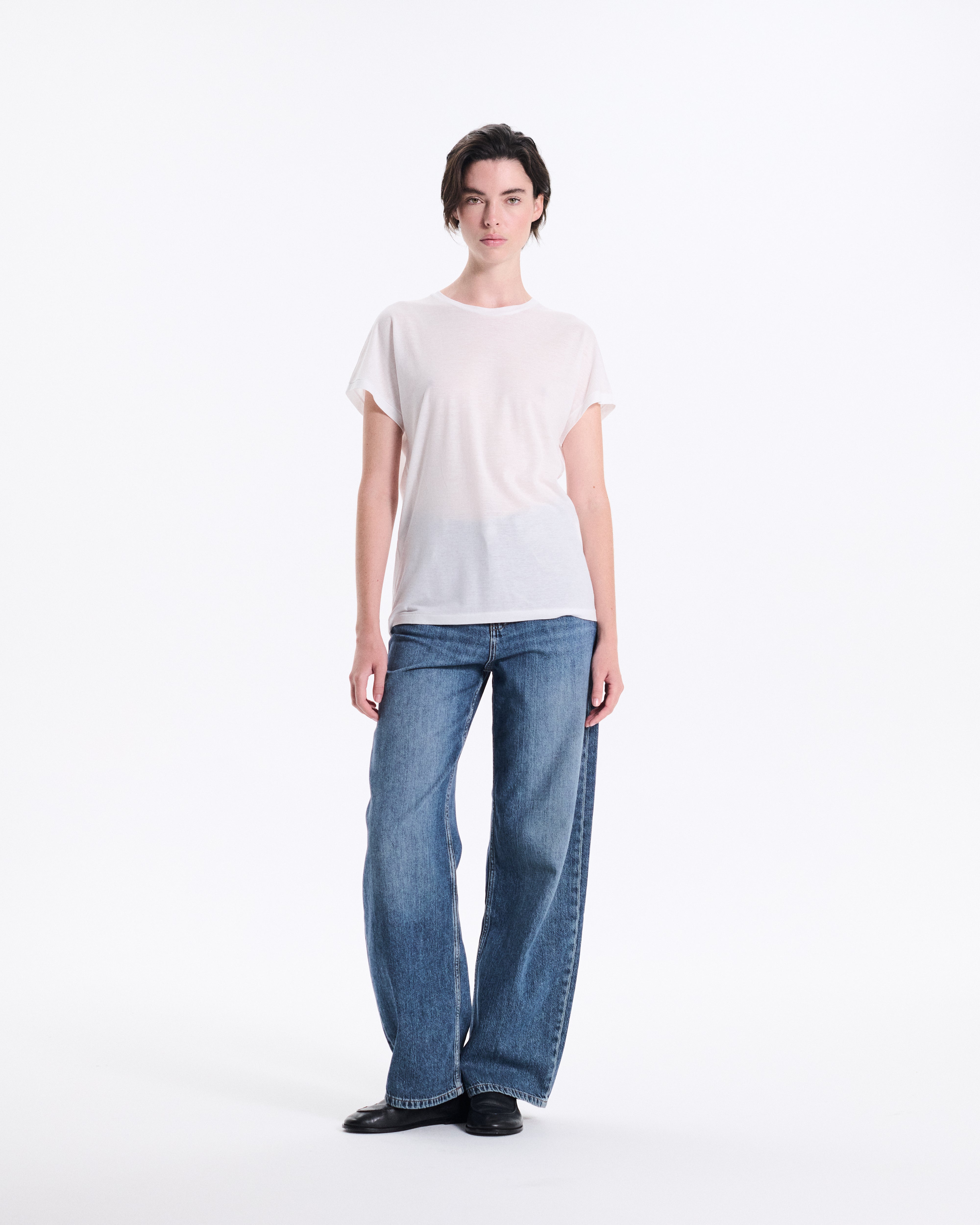 Sheer Dolman Cap Sleeve T-Shirt
