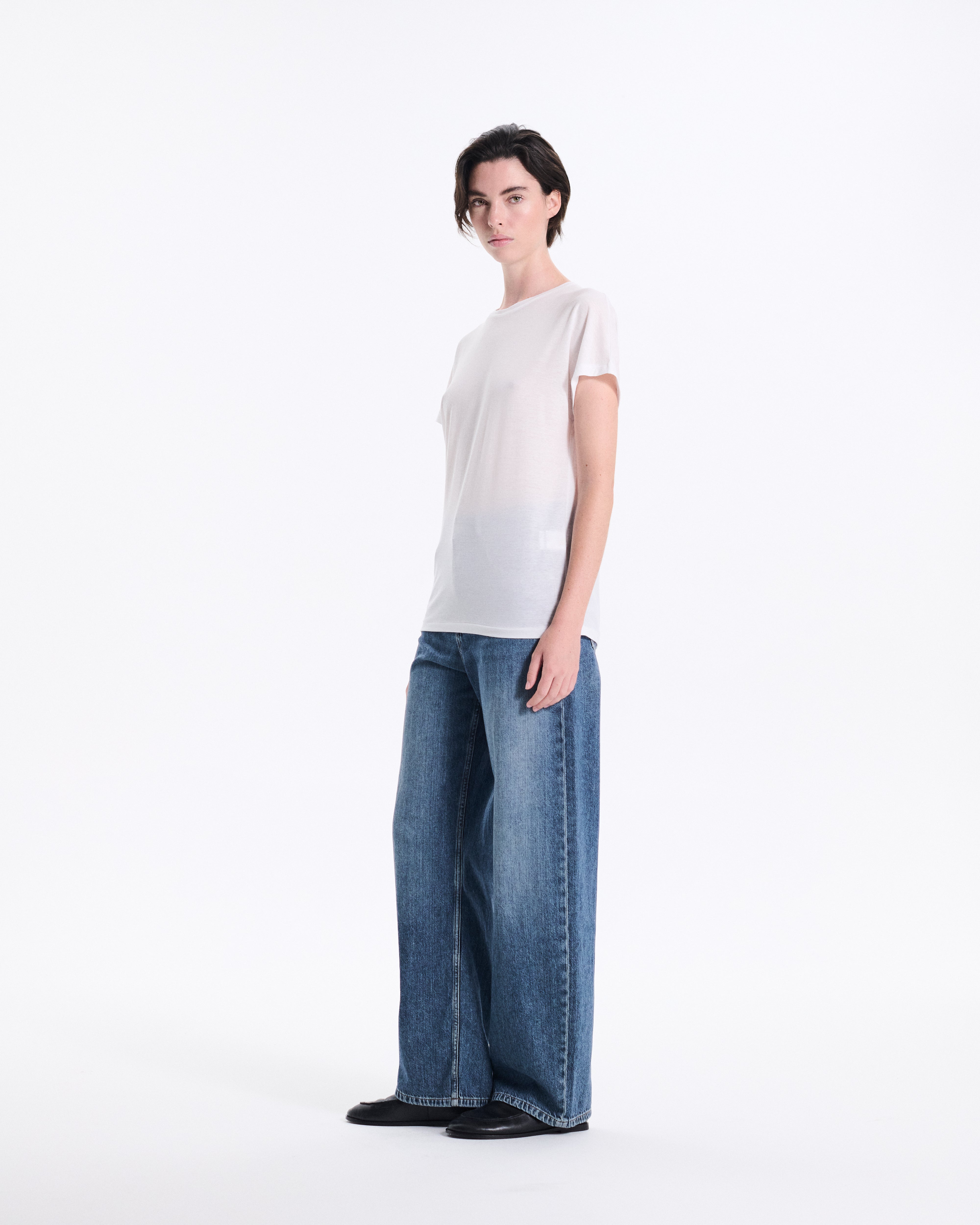 Sheer Dolman Cap Sleeve T-Shirt