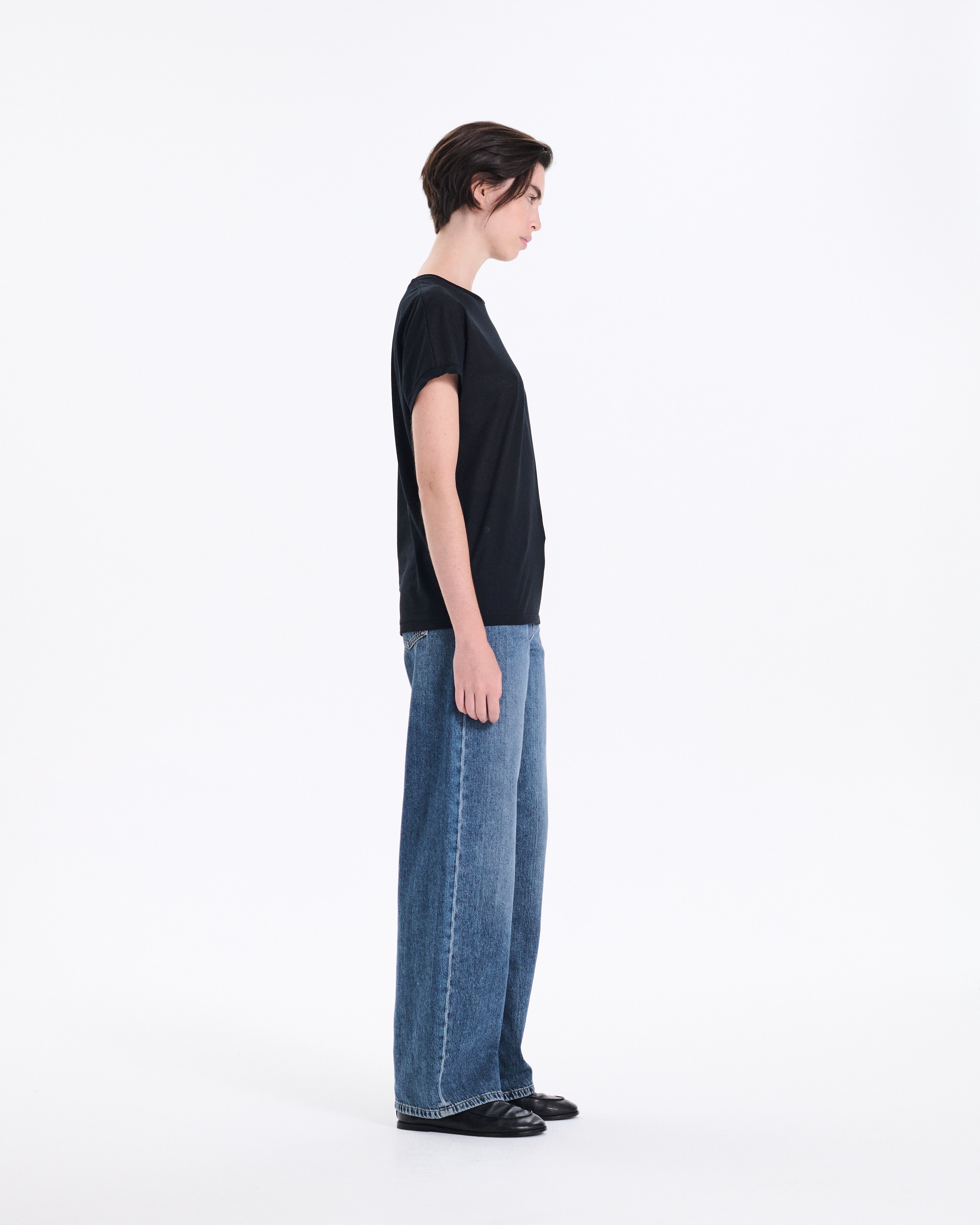 Sheer Dolman Cap Sleeve T-Shirt