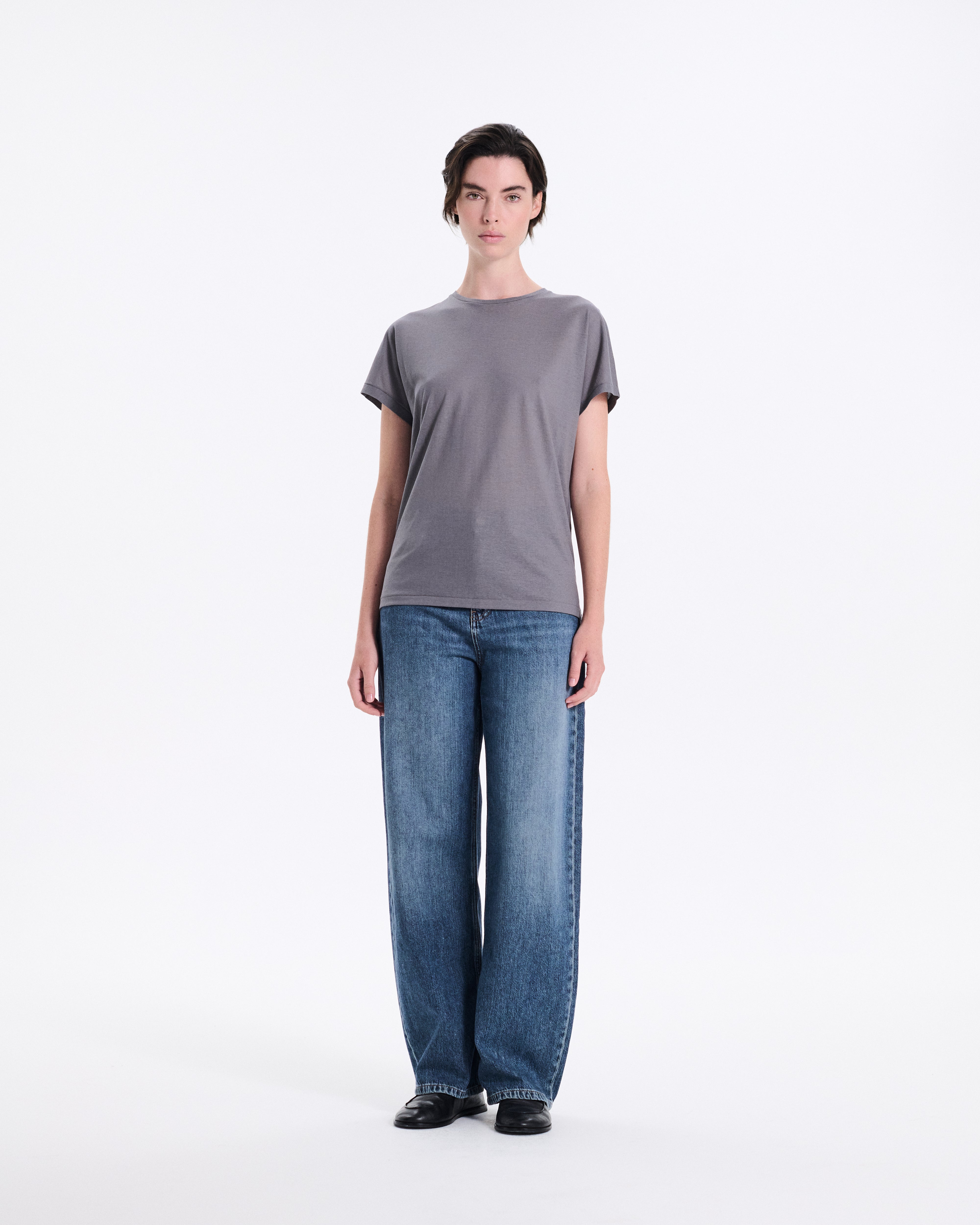 Sheer Dolman Cap Sleeve T-Shirt