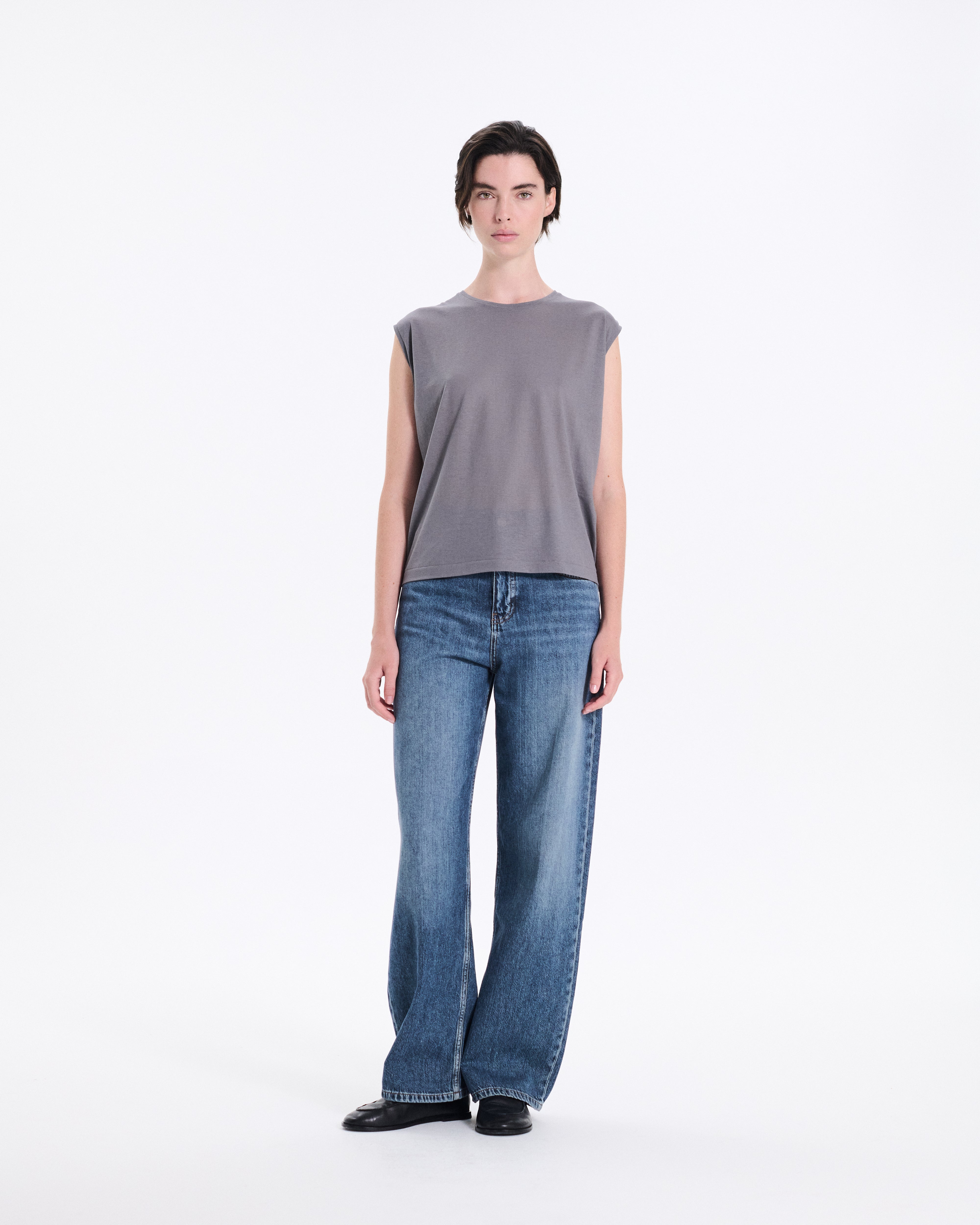Sheer Sleeveless T-Shirt