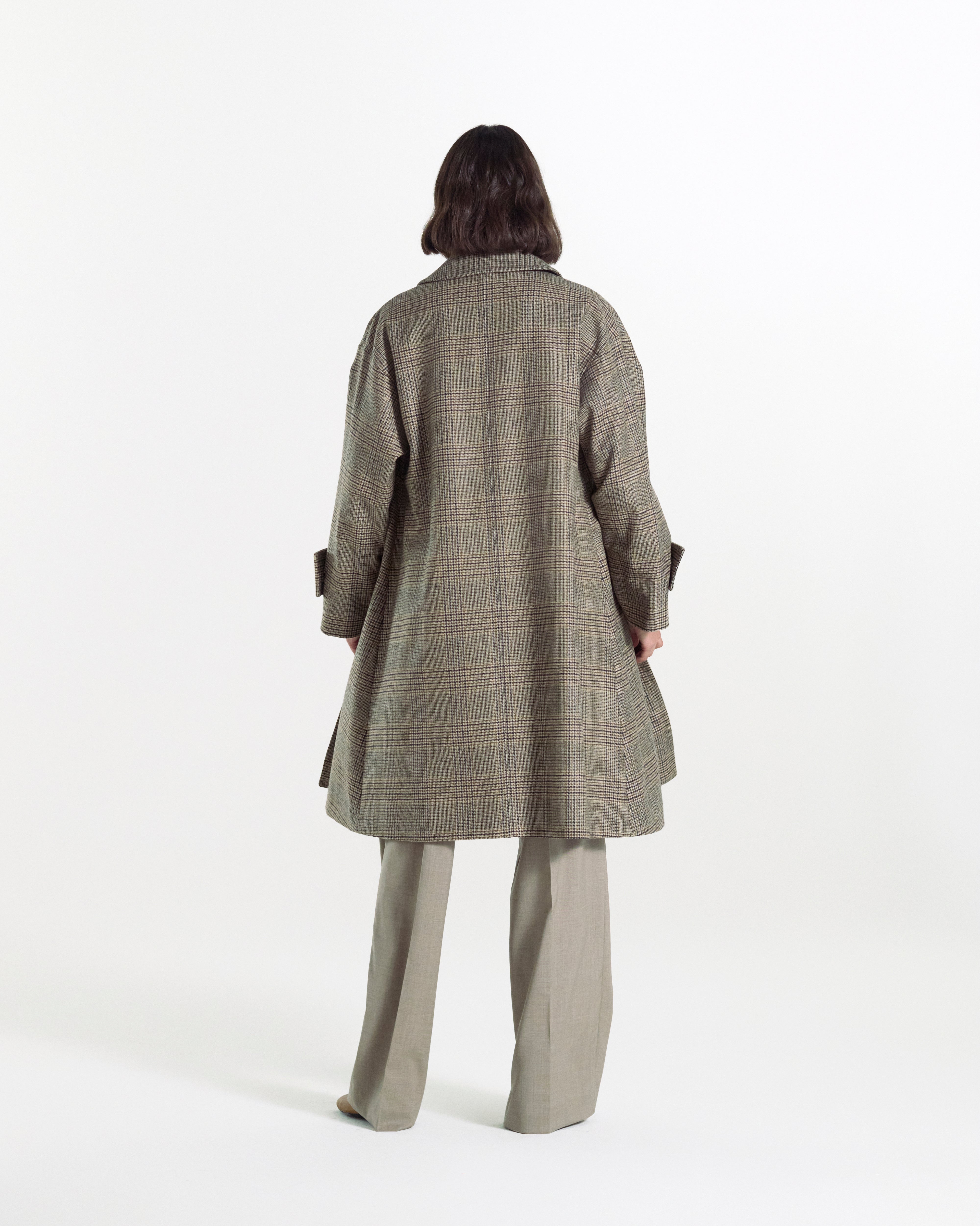 Humbie Slim Long Wool Glencheck Coat