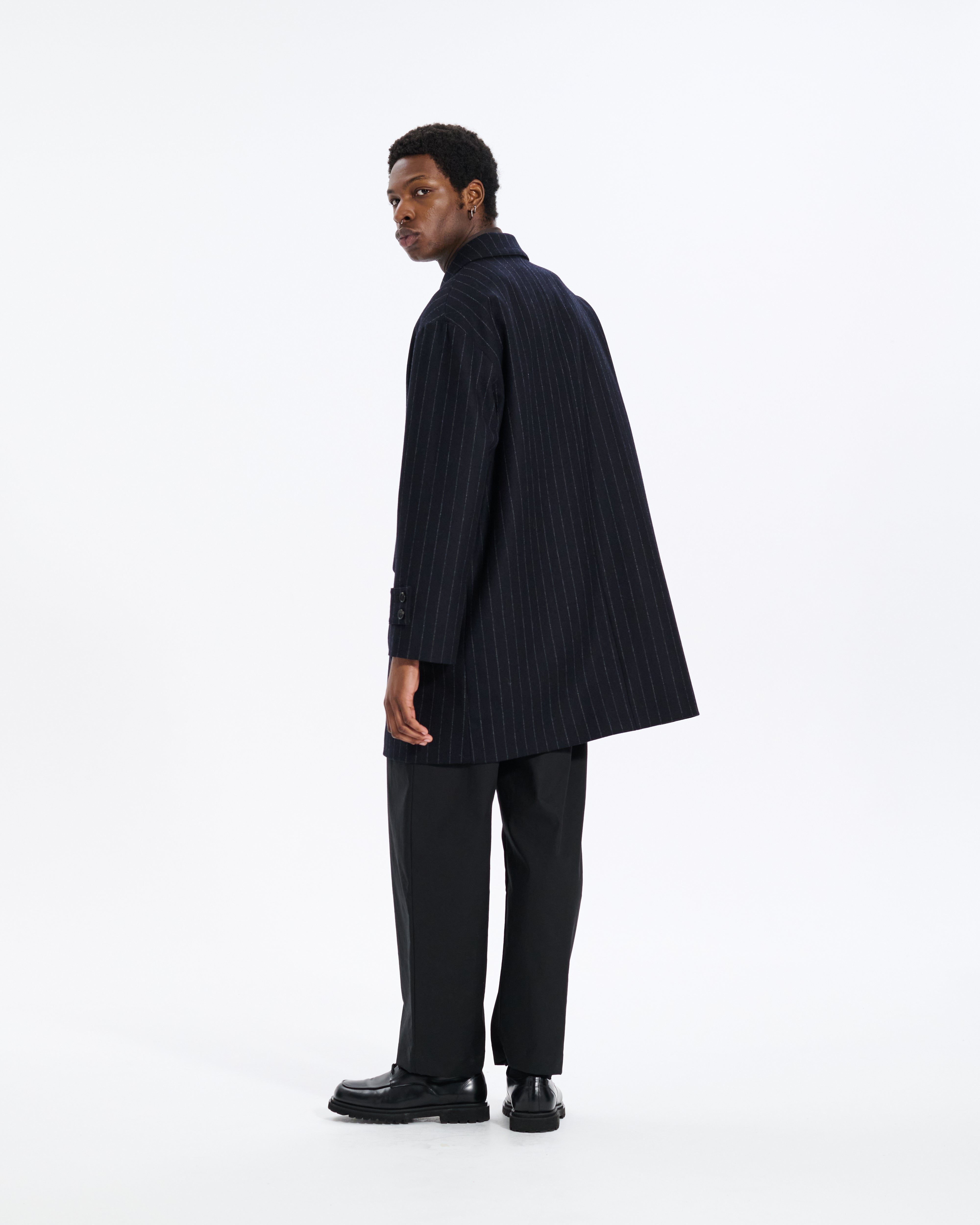 Humbie Chalkstripe Wool Coat