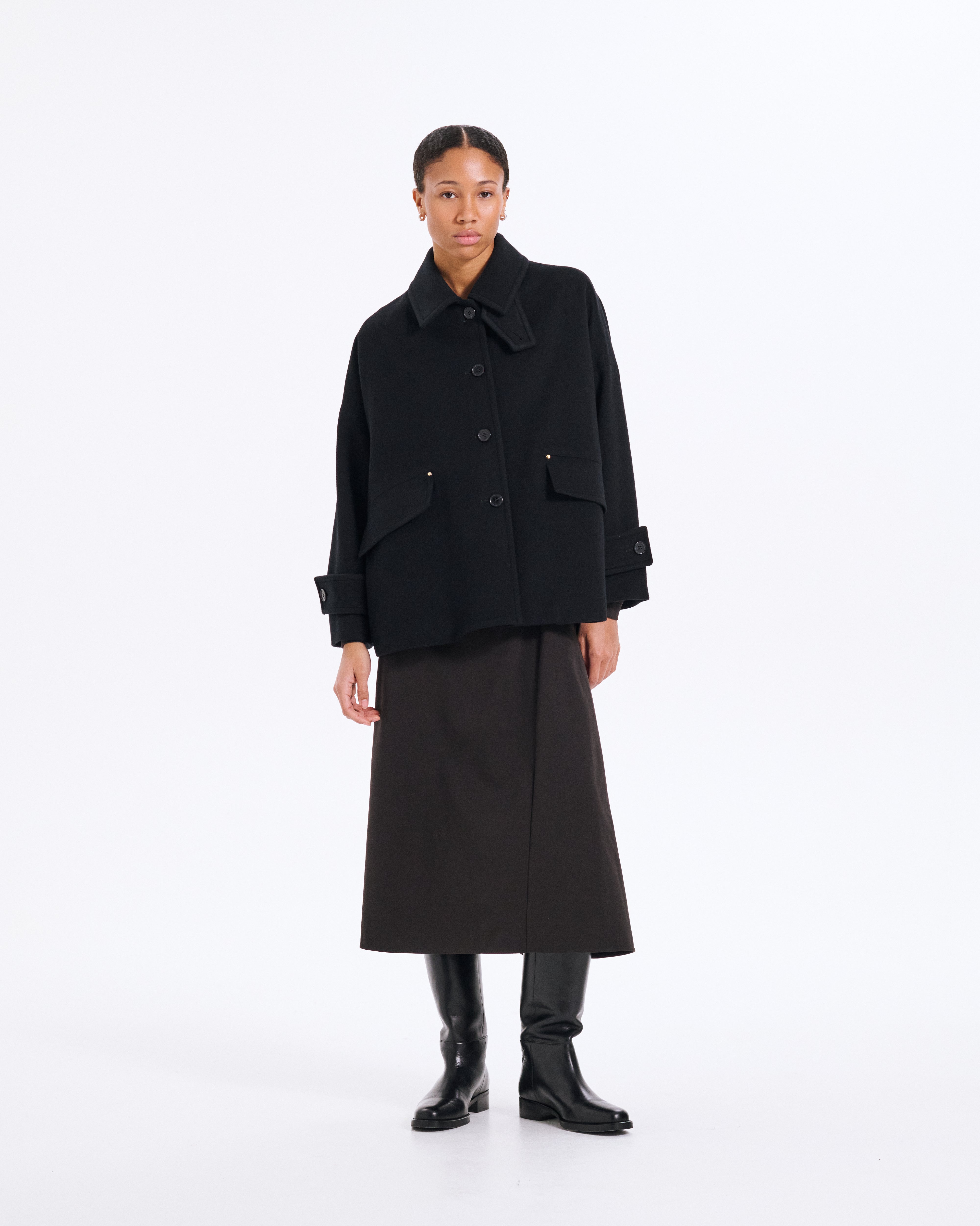 Humbie Wool Cashmere Blend Short Coat