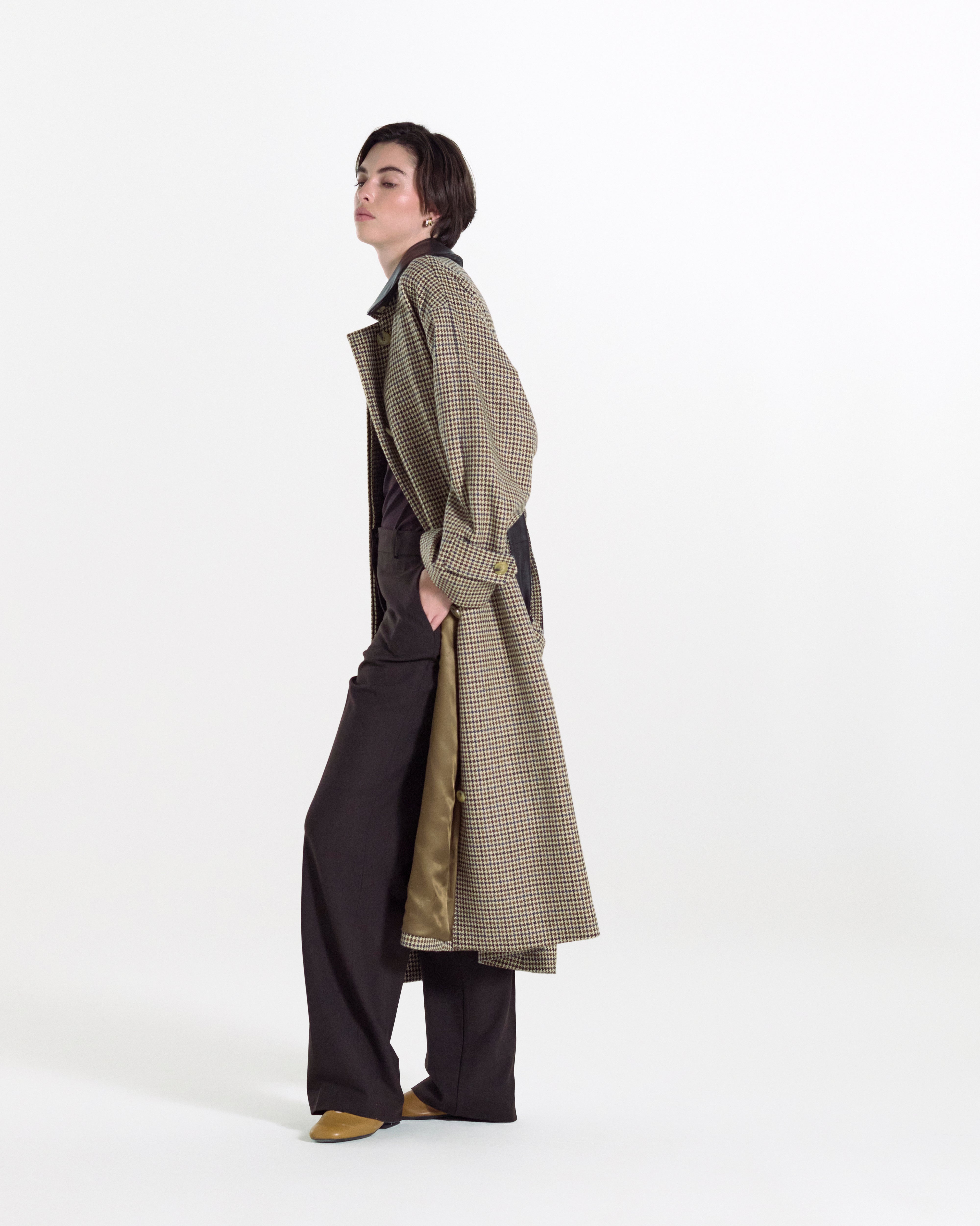 Belted Bowland Alpaca Wool Trench Coat