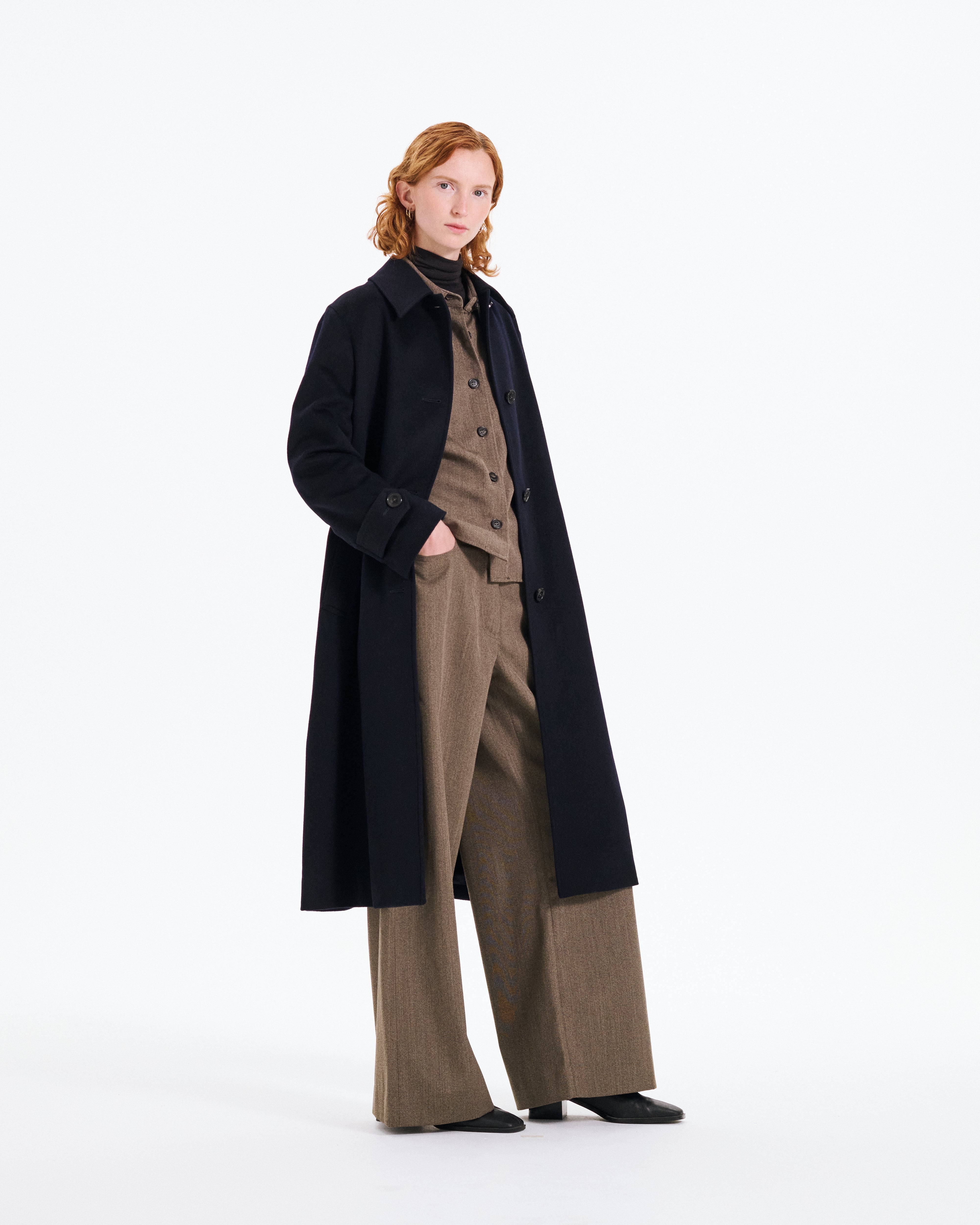 Banton Loro Piana Cashmere Long Coat Navy