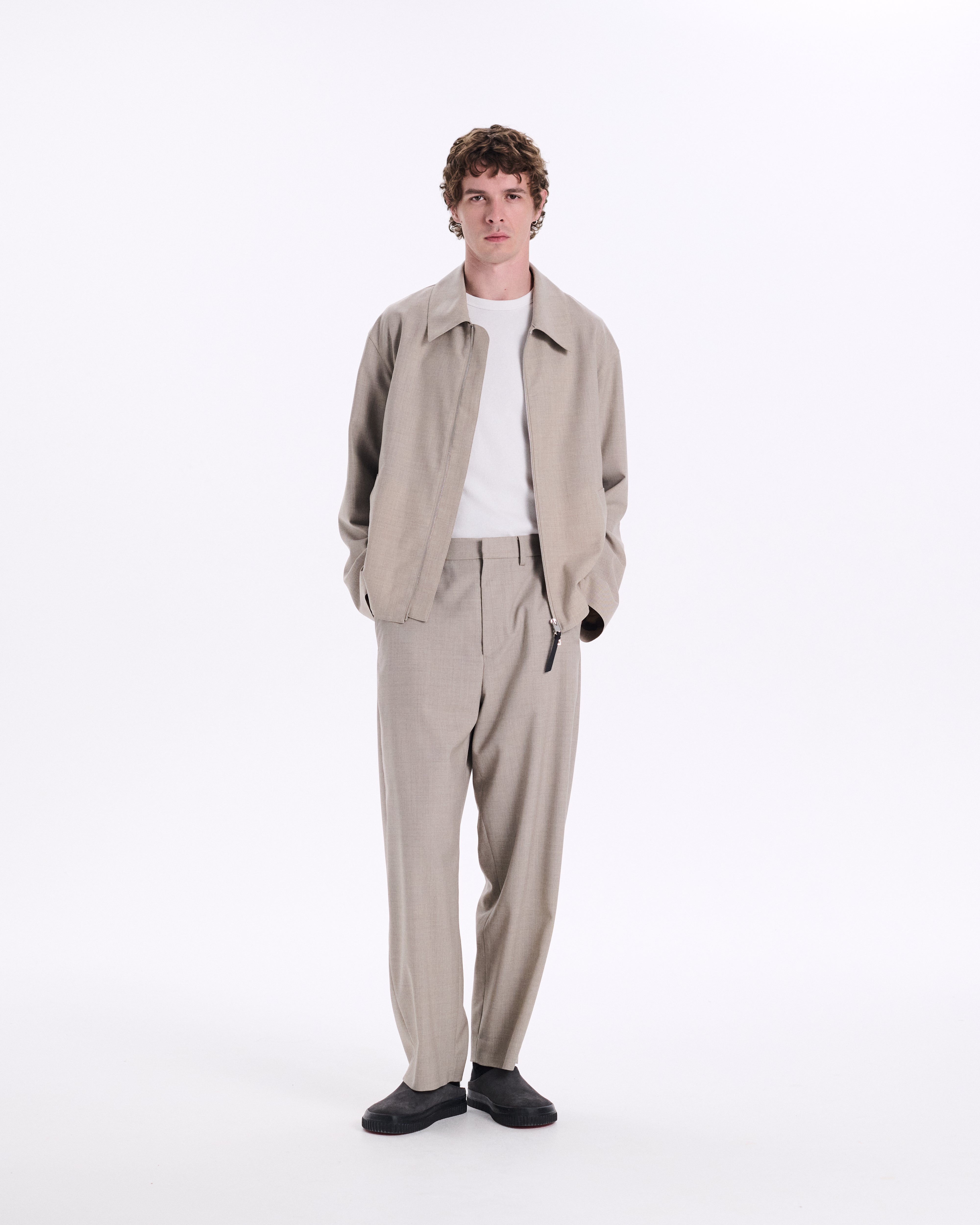 Birgham Wool Zip-up Jacket