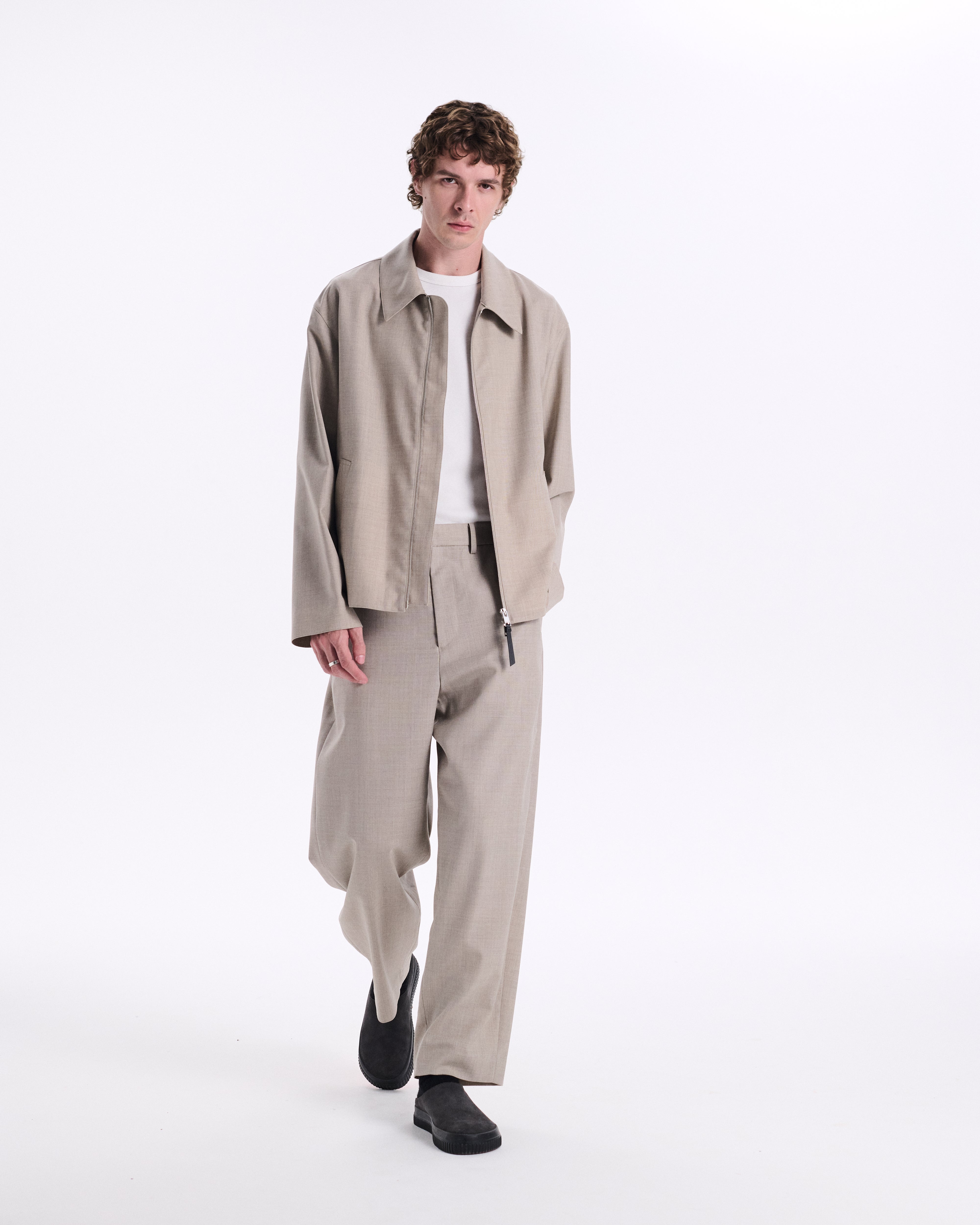 Birgham Wool Zip-up Jacket