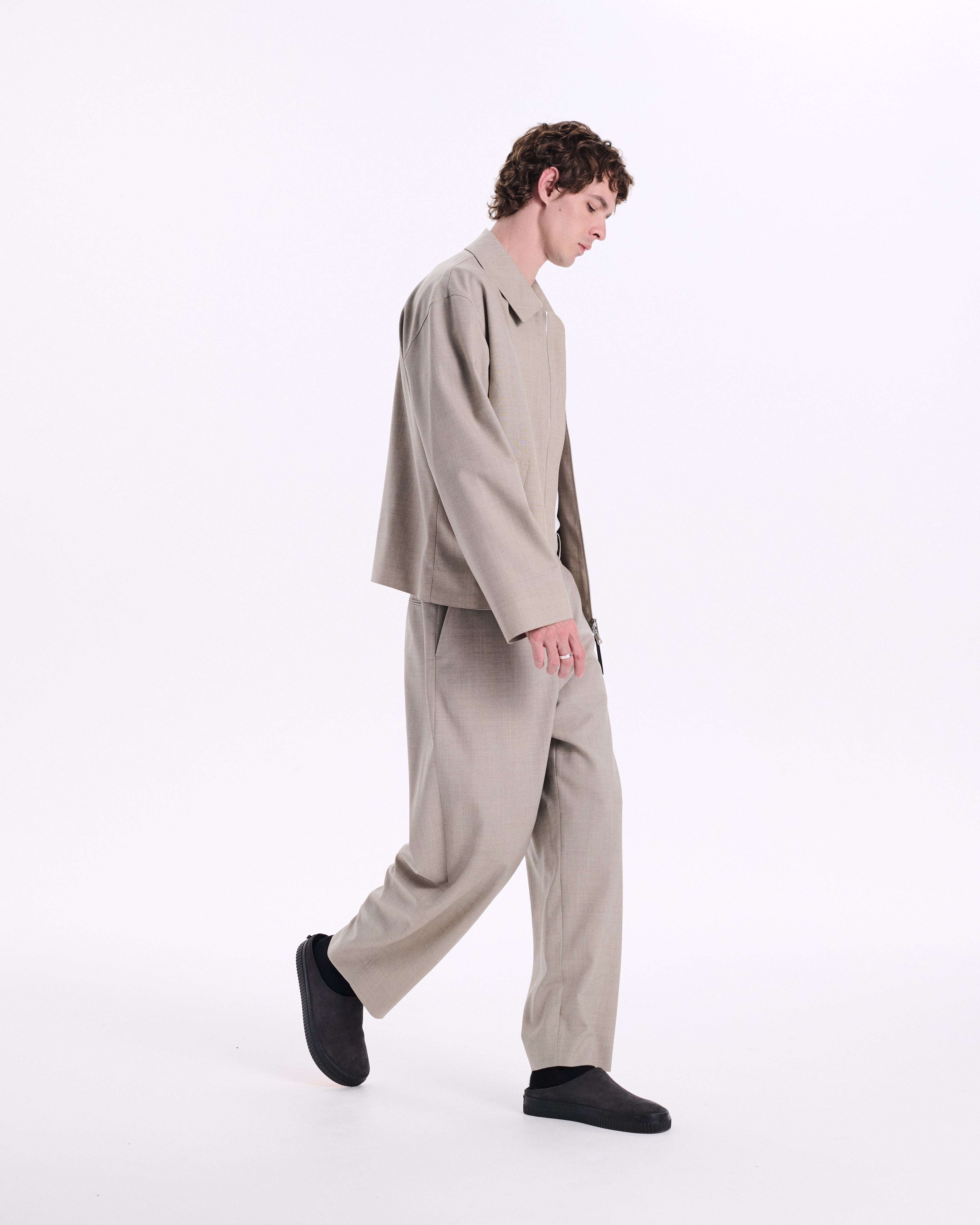 Birgham Wool Zip-up Jacket