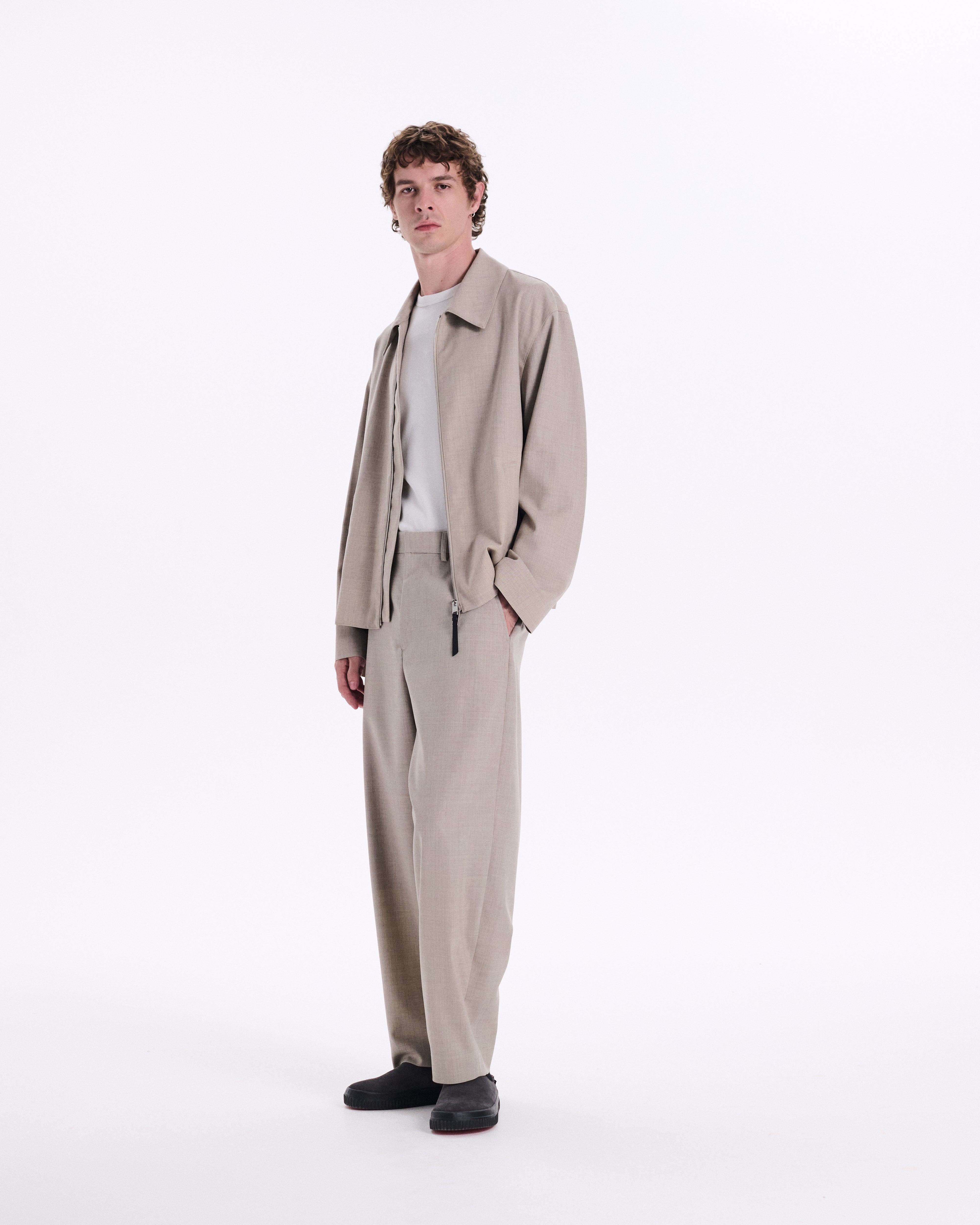 Birgham Wool Zip-up Jacket