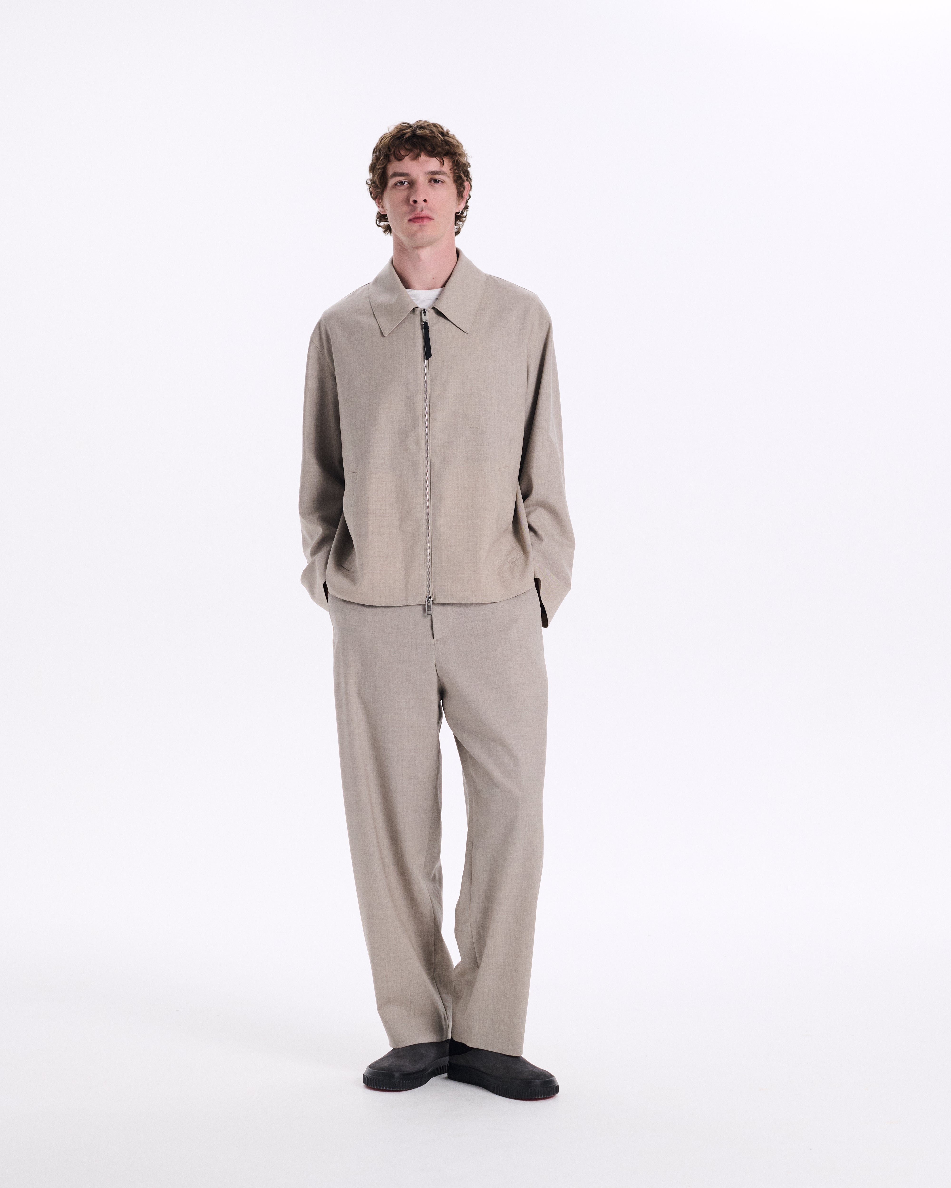 Birgham Wool Zip up CL Beige