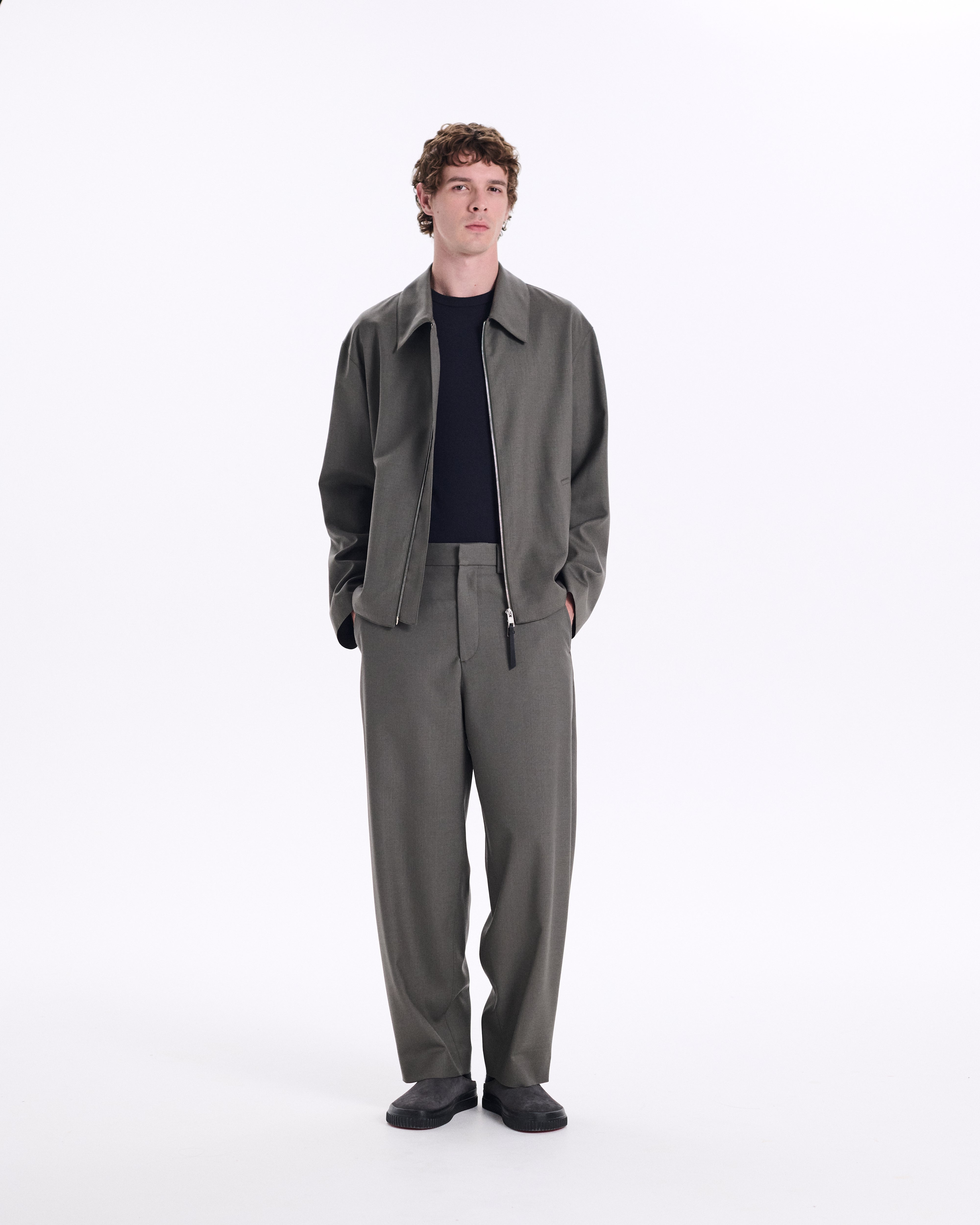 Birgham Wool Zip-up Jacket