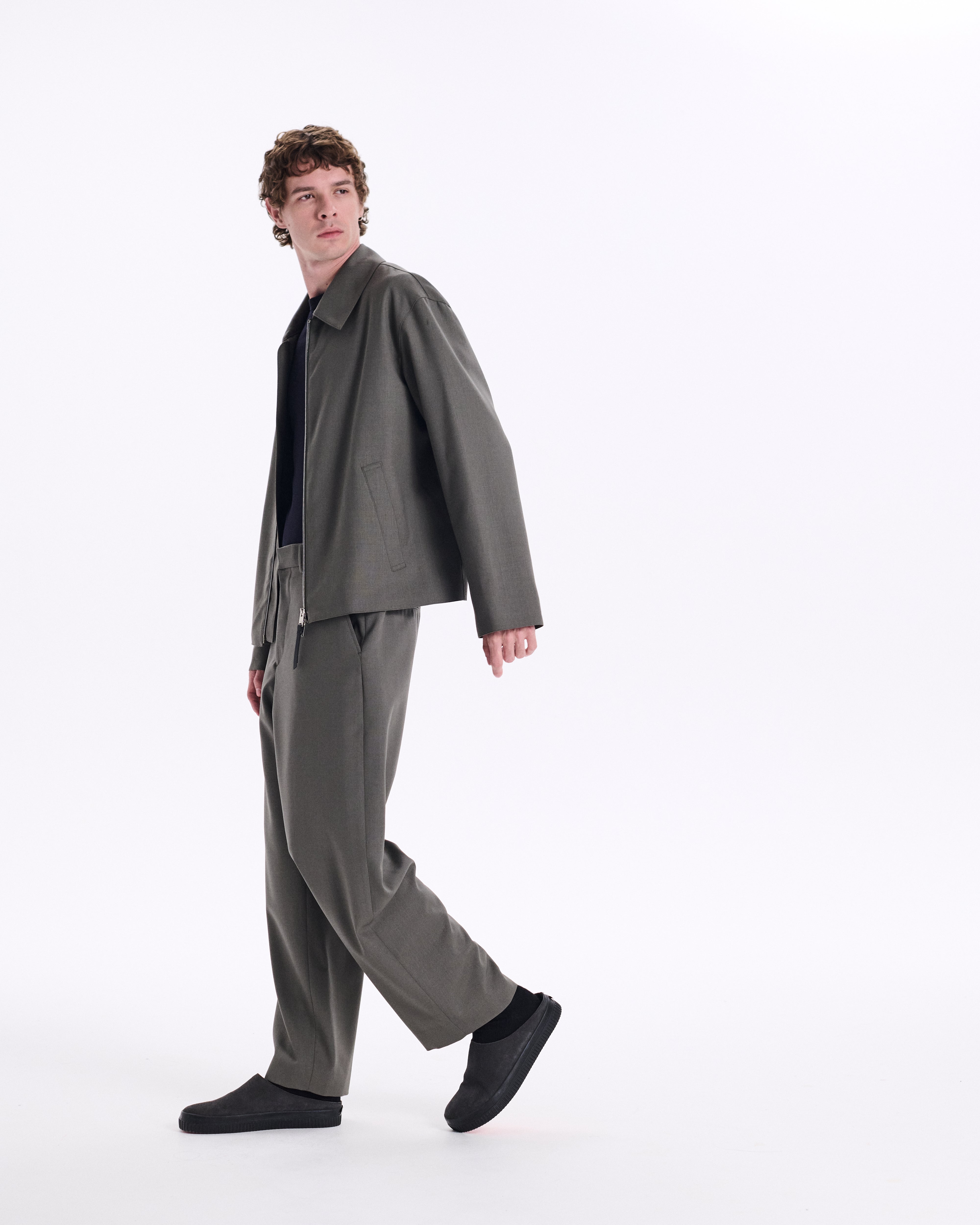 Birgham Wool Zip-up Jacket