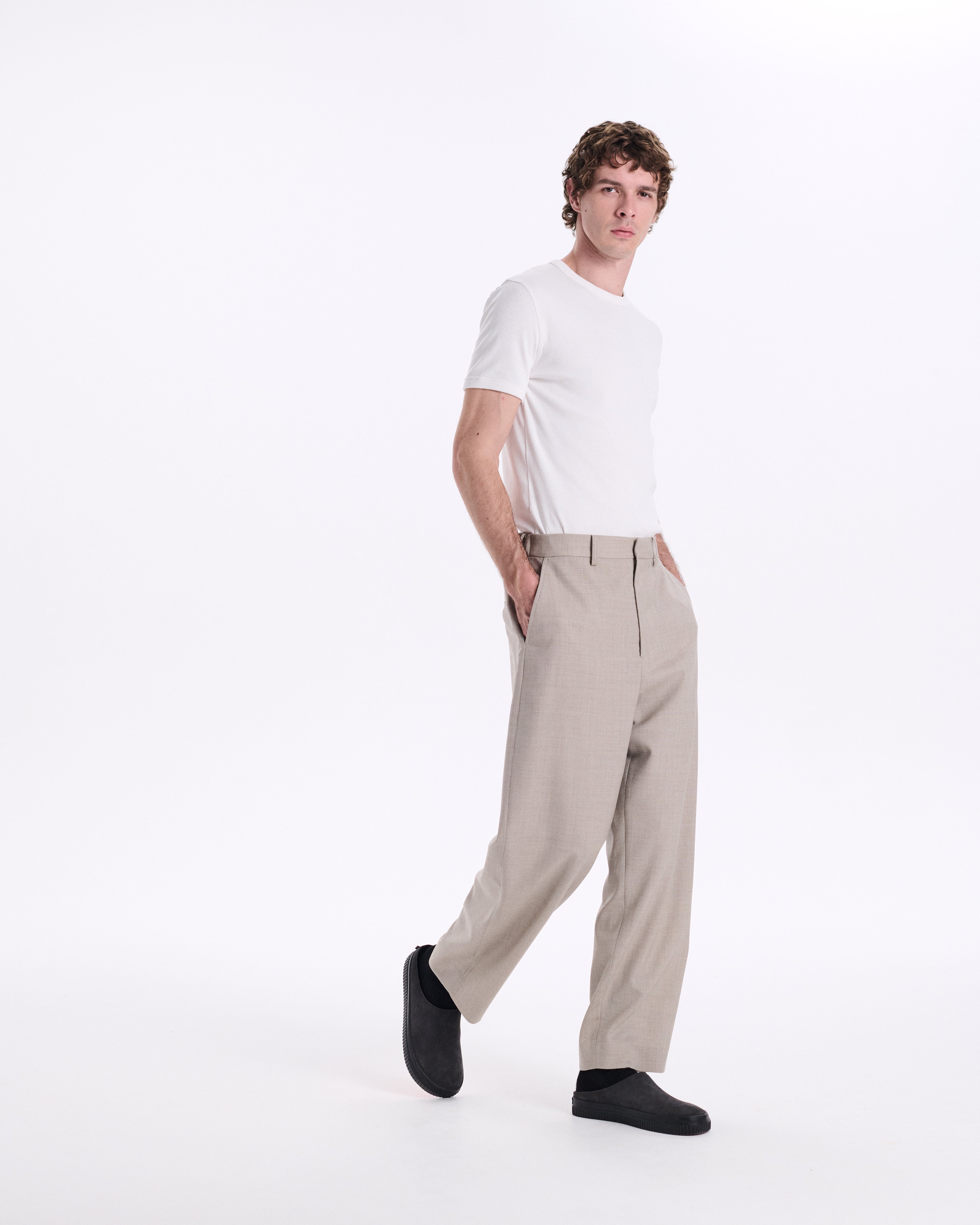 Midlem Fine Wool Trousers CL Beige