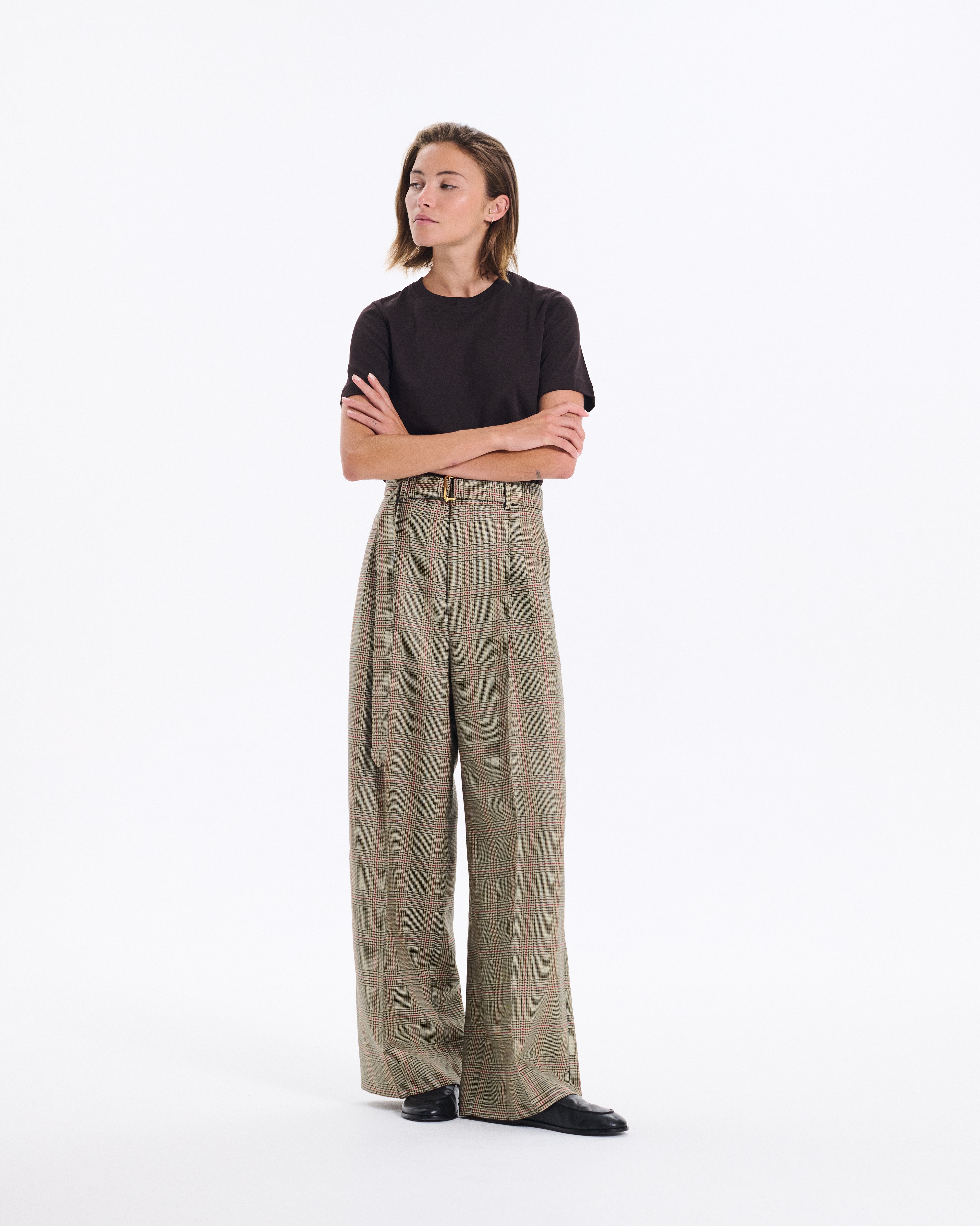 Polmood Wool Pleated Trousers