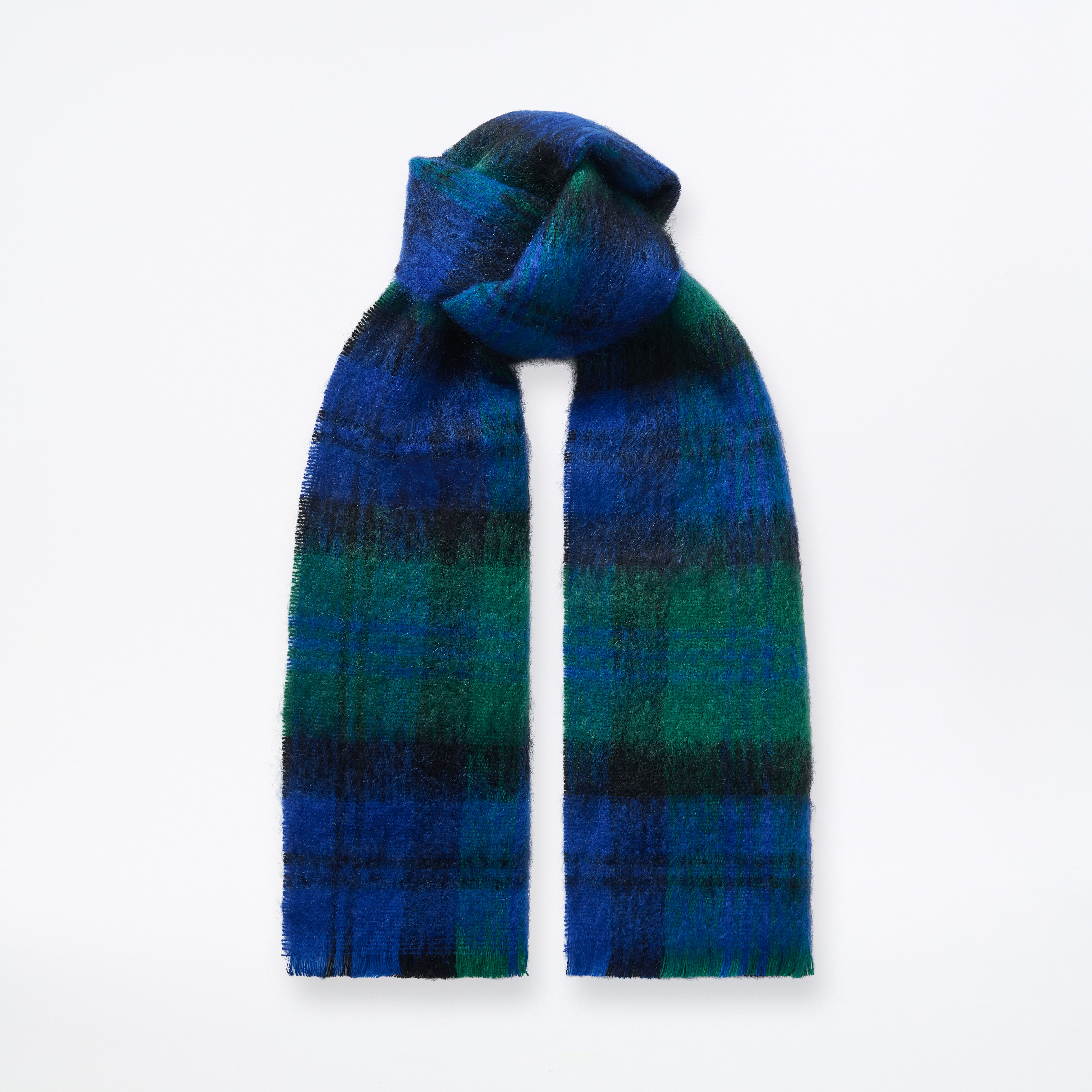 Mohair Wool Scarf Black Watch