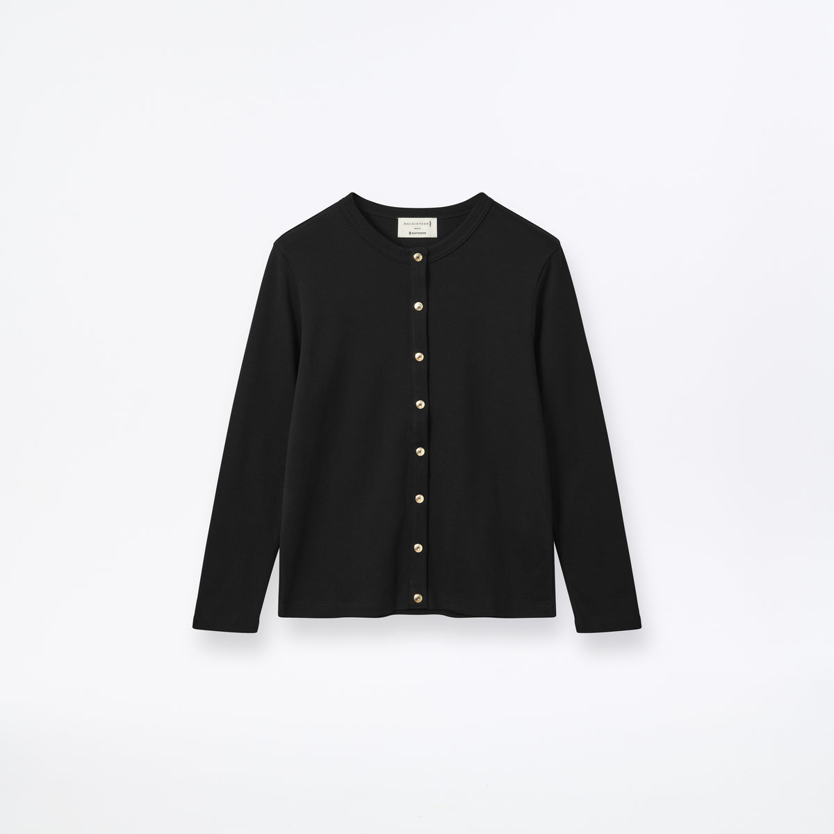 Fine Rib Cotton Cardigan - CL Black