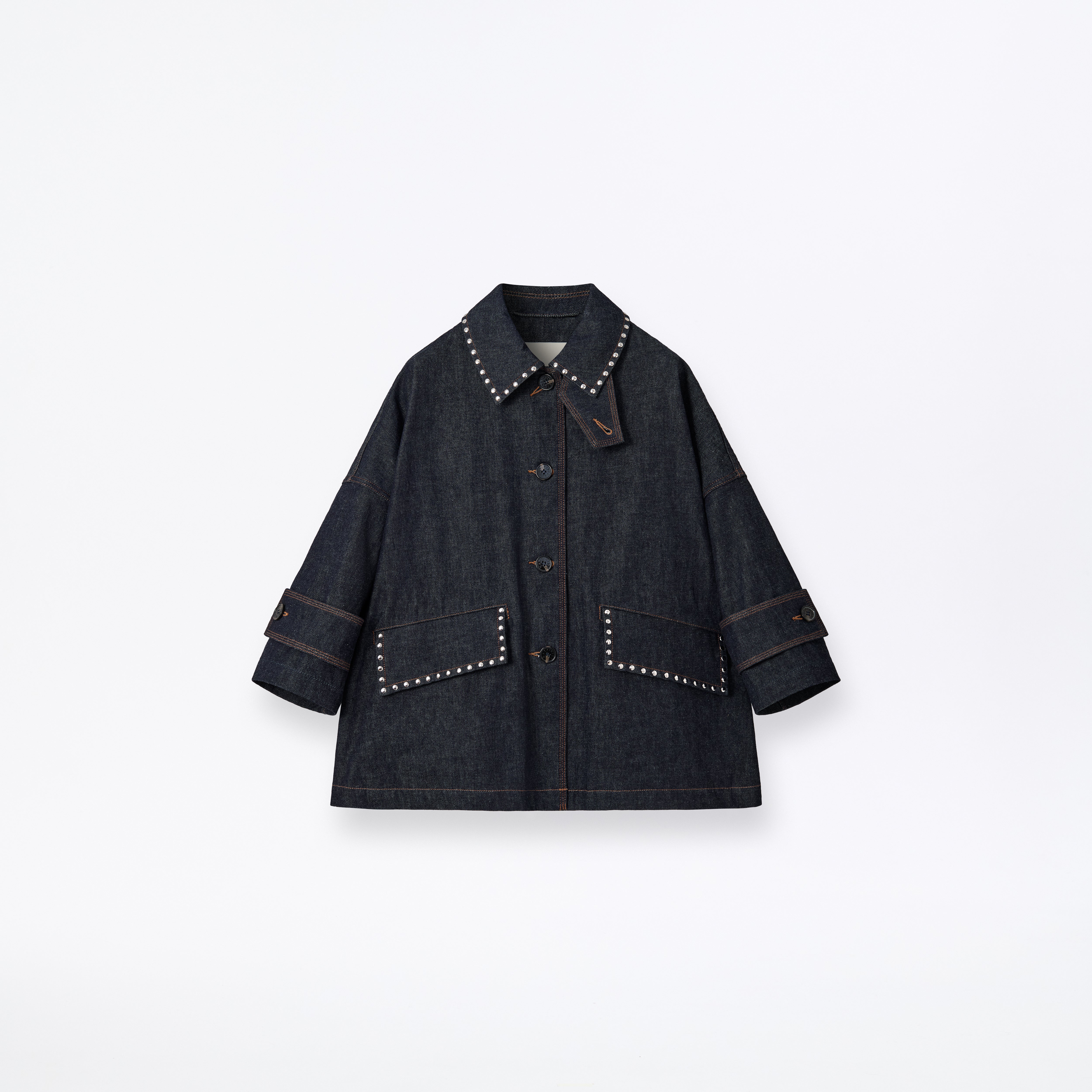 Women's Humbie Cropped Sleeve Studded Denim Jacket – Mackintosh