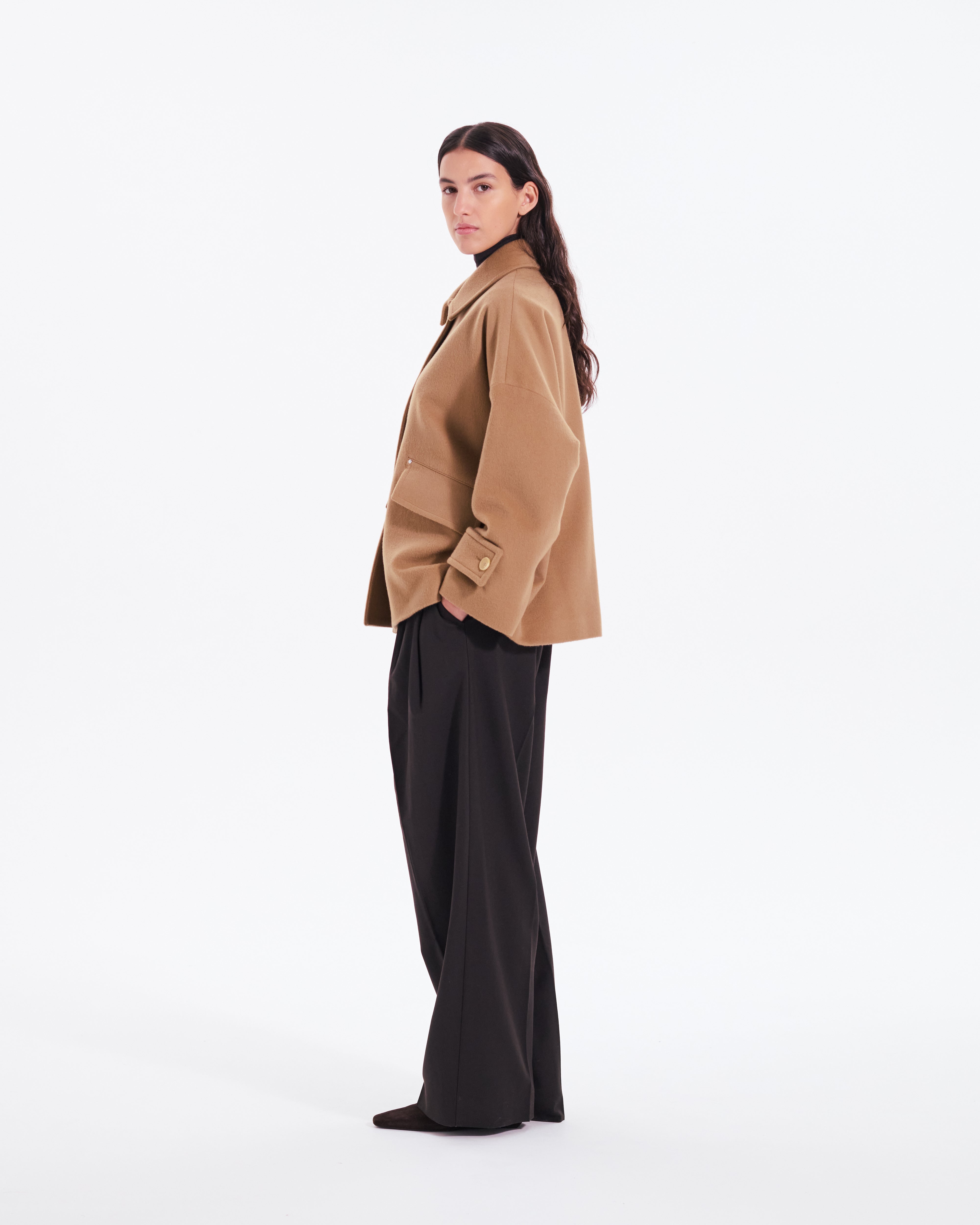 Humbie Wool Cashmere Blend Short Coat