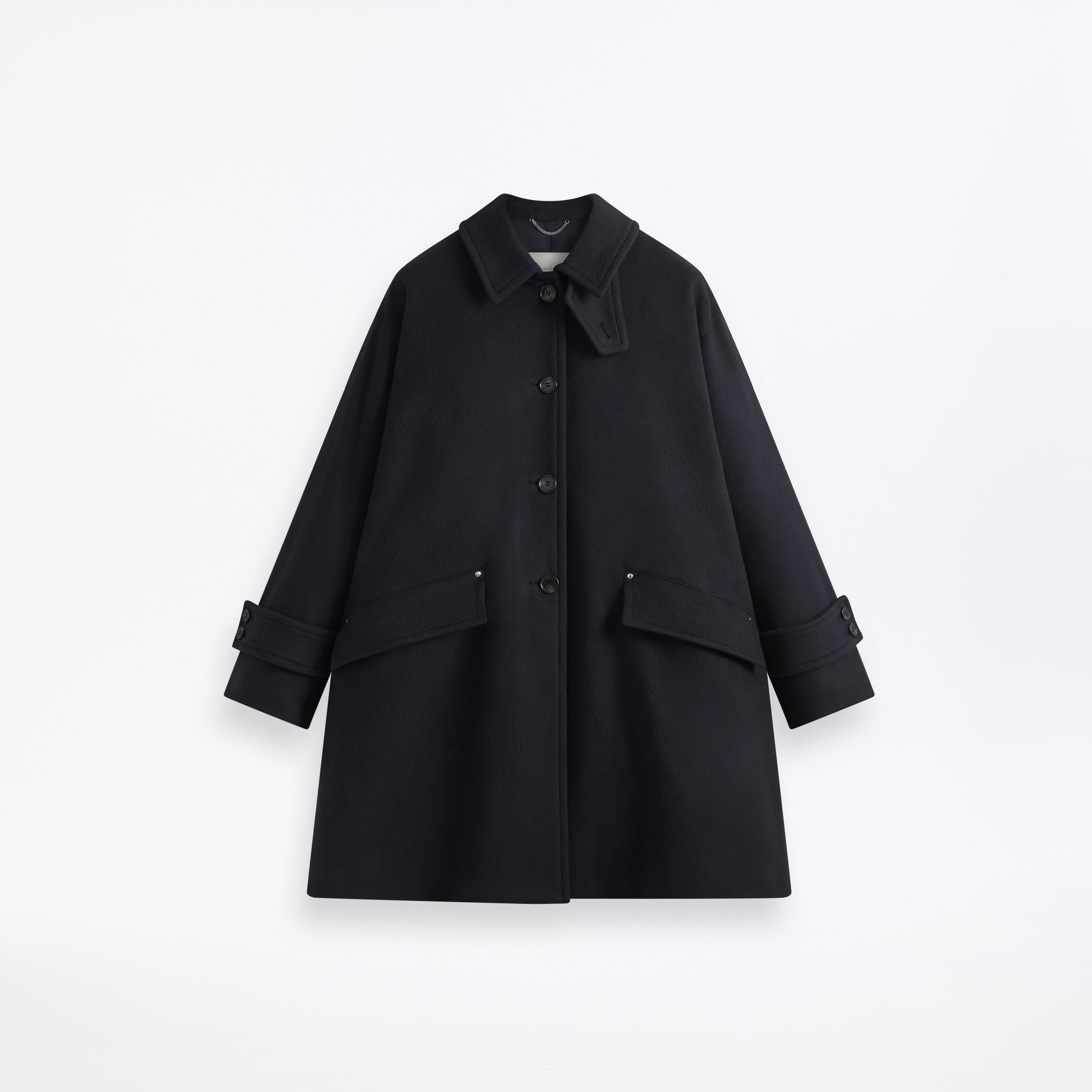 W Humbie Slim Cashmere Wool Blend Coat CL Navy
