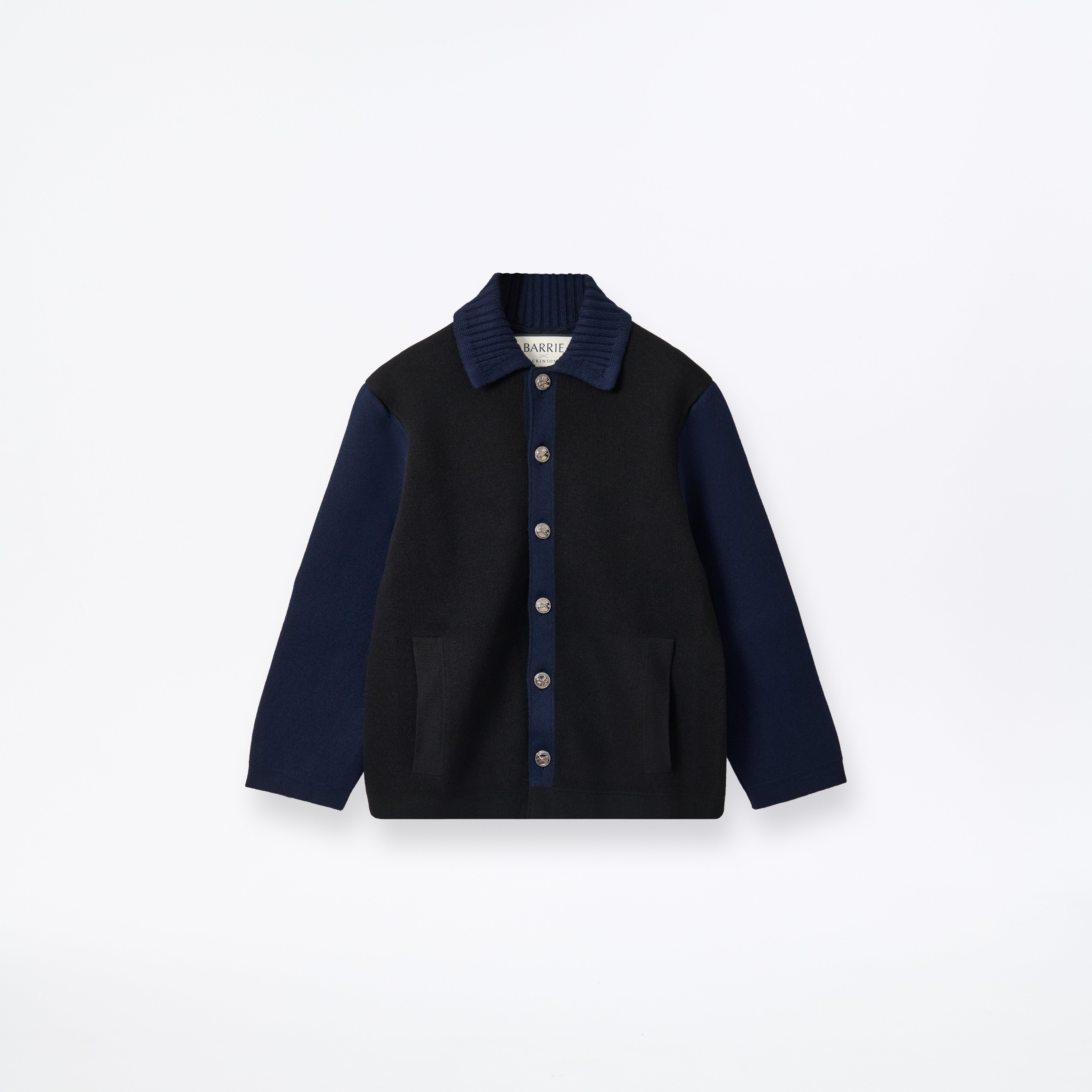 Barrie Cashmere & Wool Jacket Nero Navy x Black