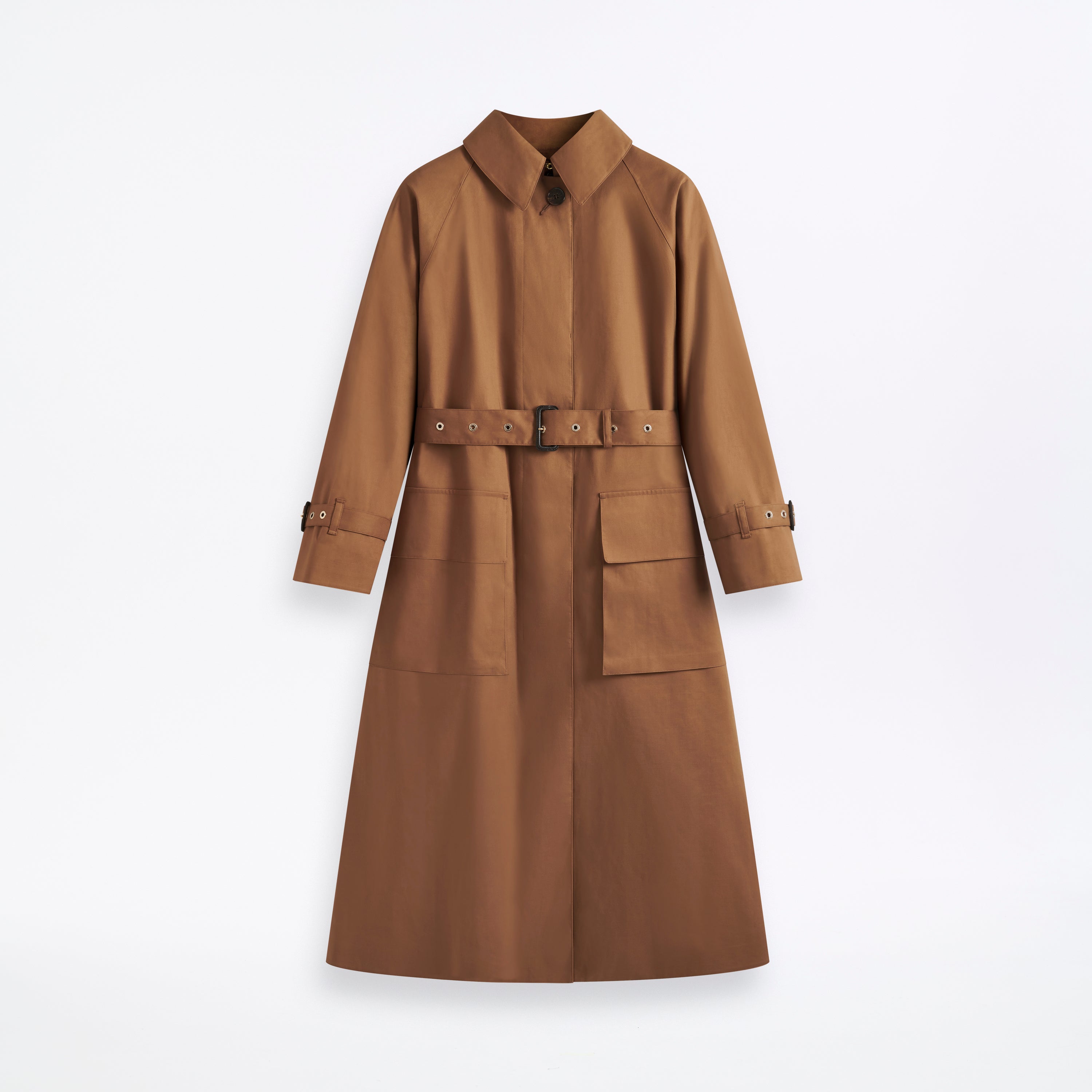 Kelvin Raintec Single Breasted Trench Coat Bronze Brown