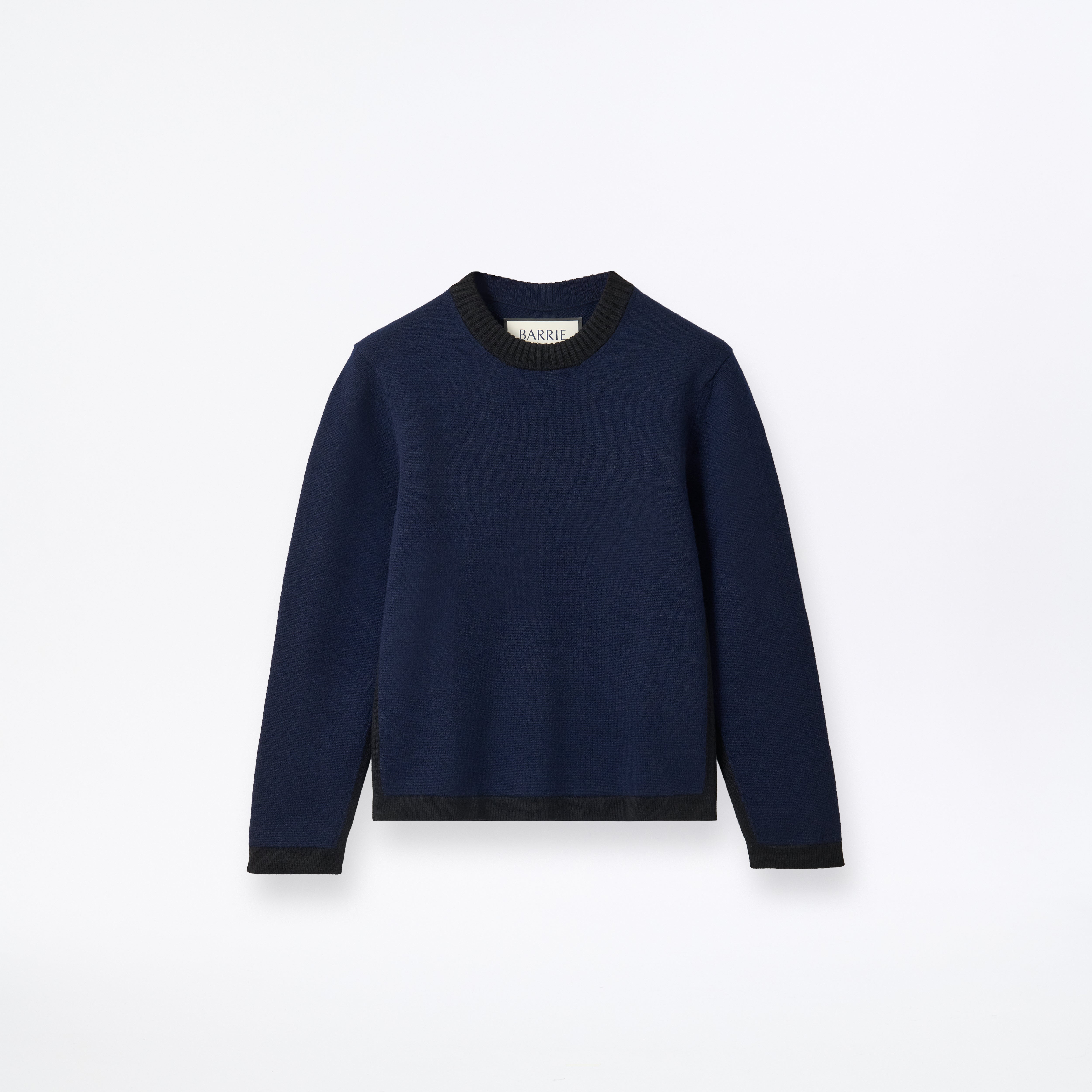 Barrie Cashmere Round-neck Jumper Nero Navy x Black