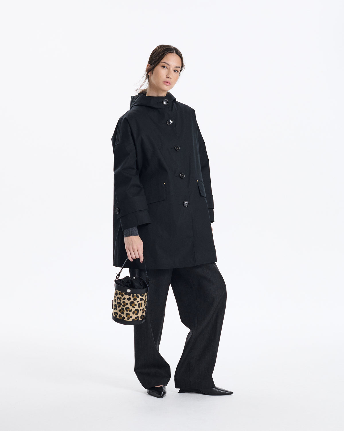 Annan Leopard Print Bucket Bag
