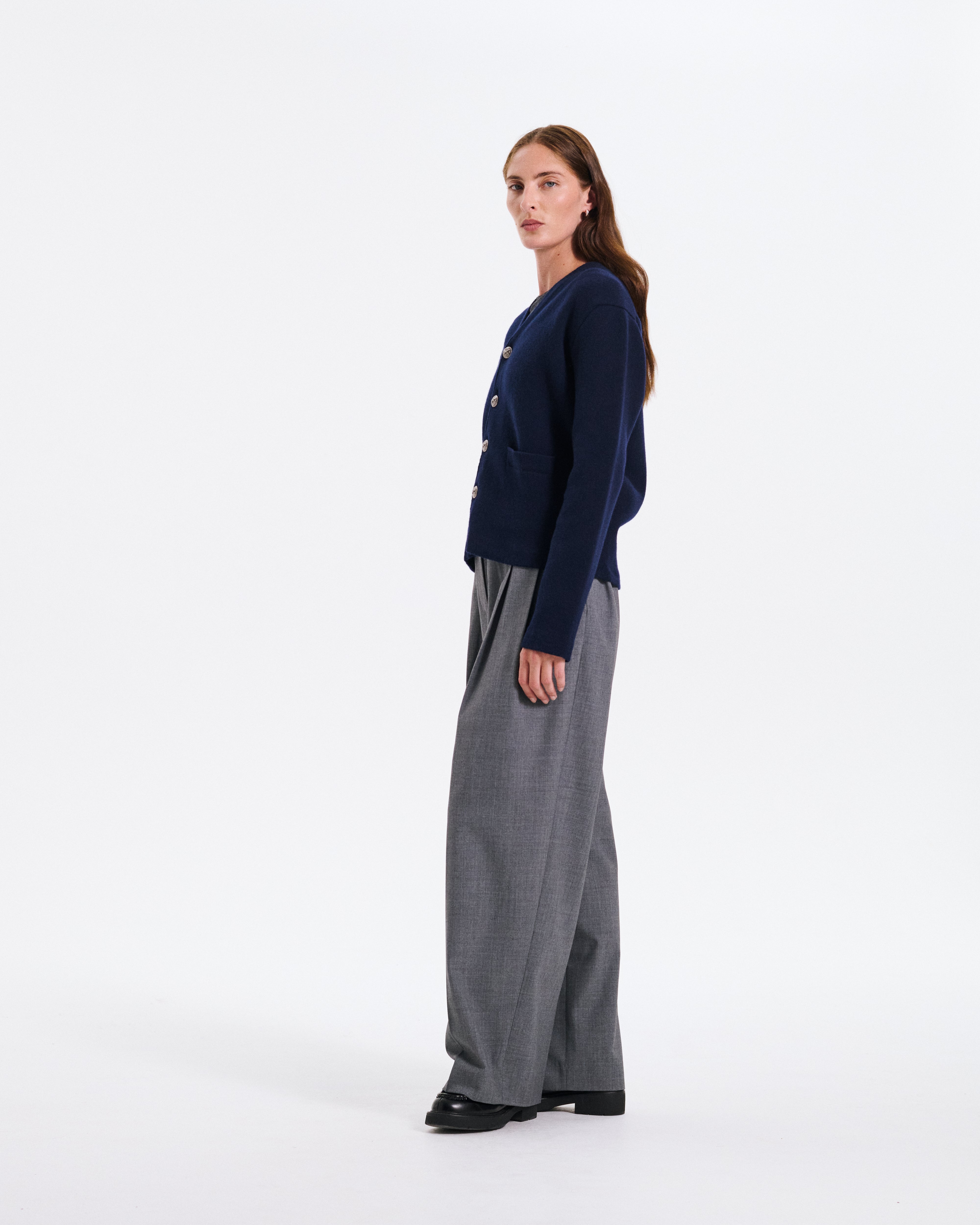 barrie バリーカシミヤ ウール シルク ストール カーディガン ネイビー カシミヤウールカーディガン – Mackintosh