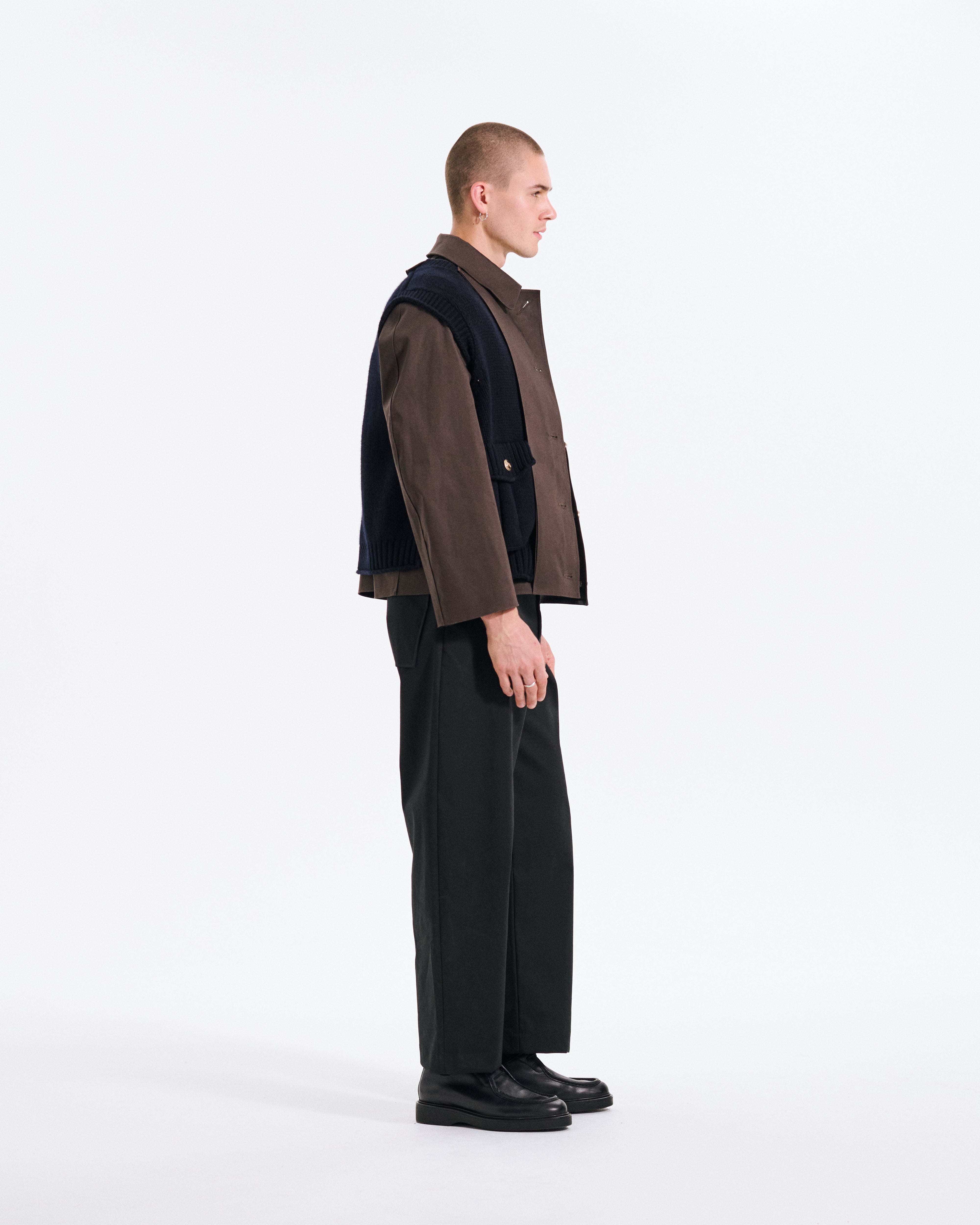 Caban Rubberised Coat with Cashmere Waistcoat