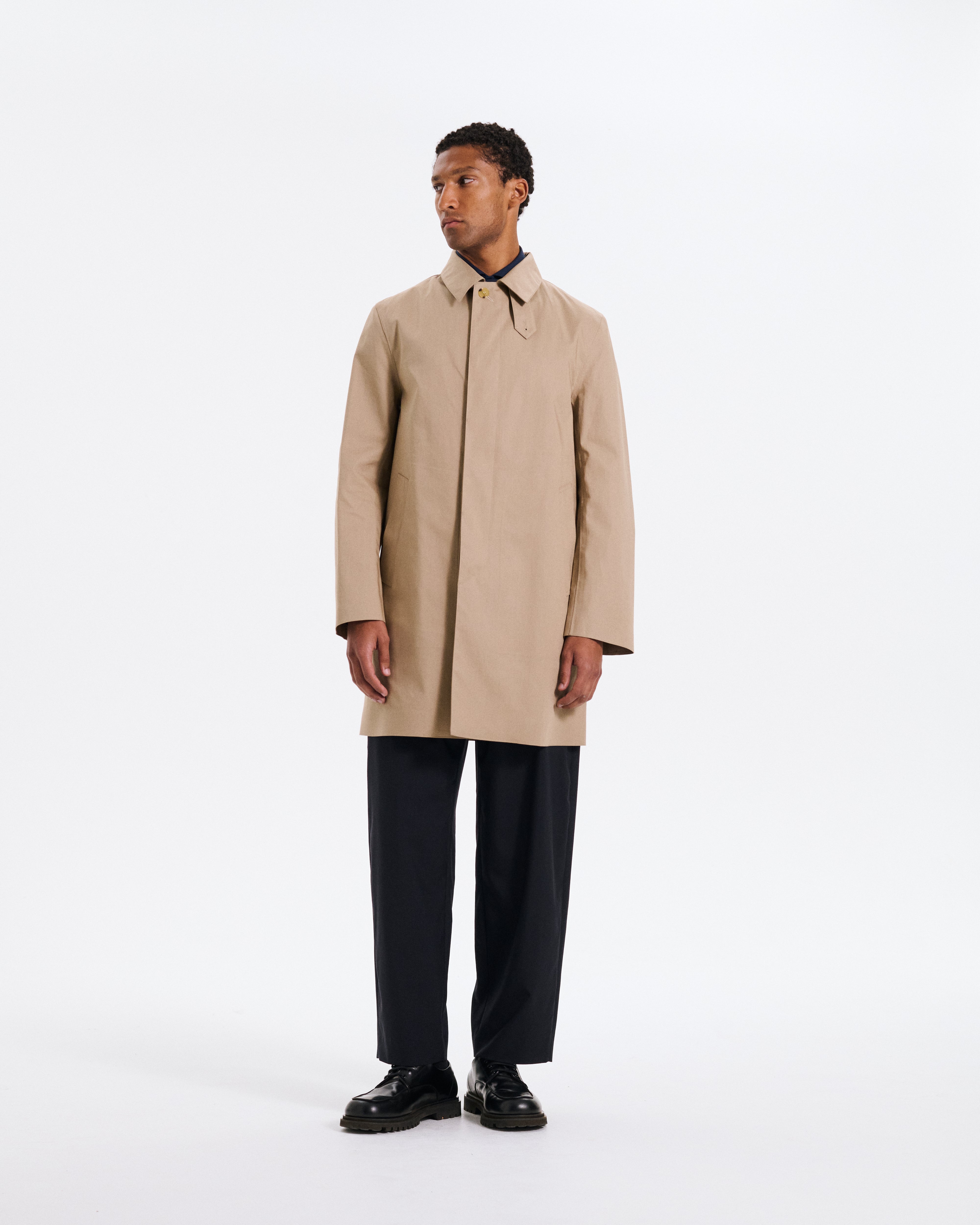 Dunoon Raintec Mid Length Coat Fawn Detachable Wool Liner
