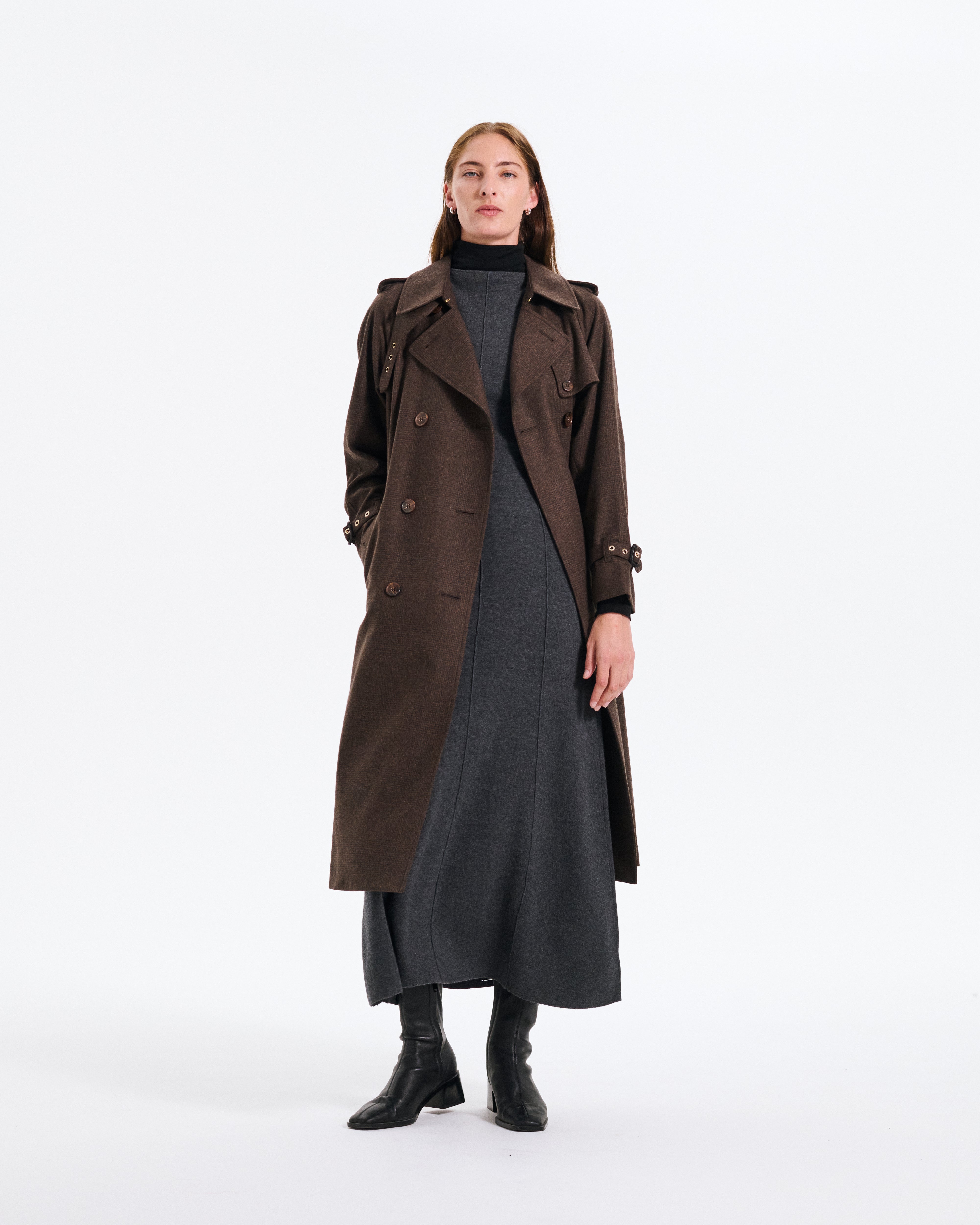 Forrest Wool Double Breasted Trench Coat