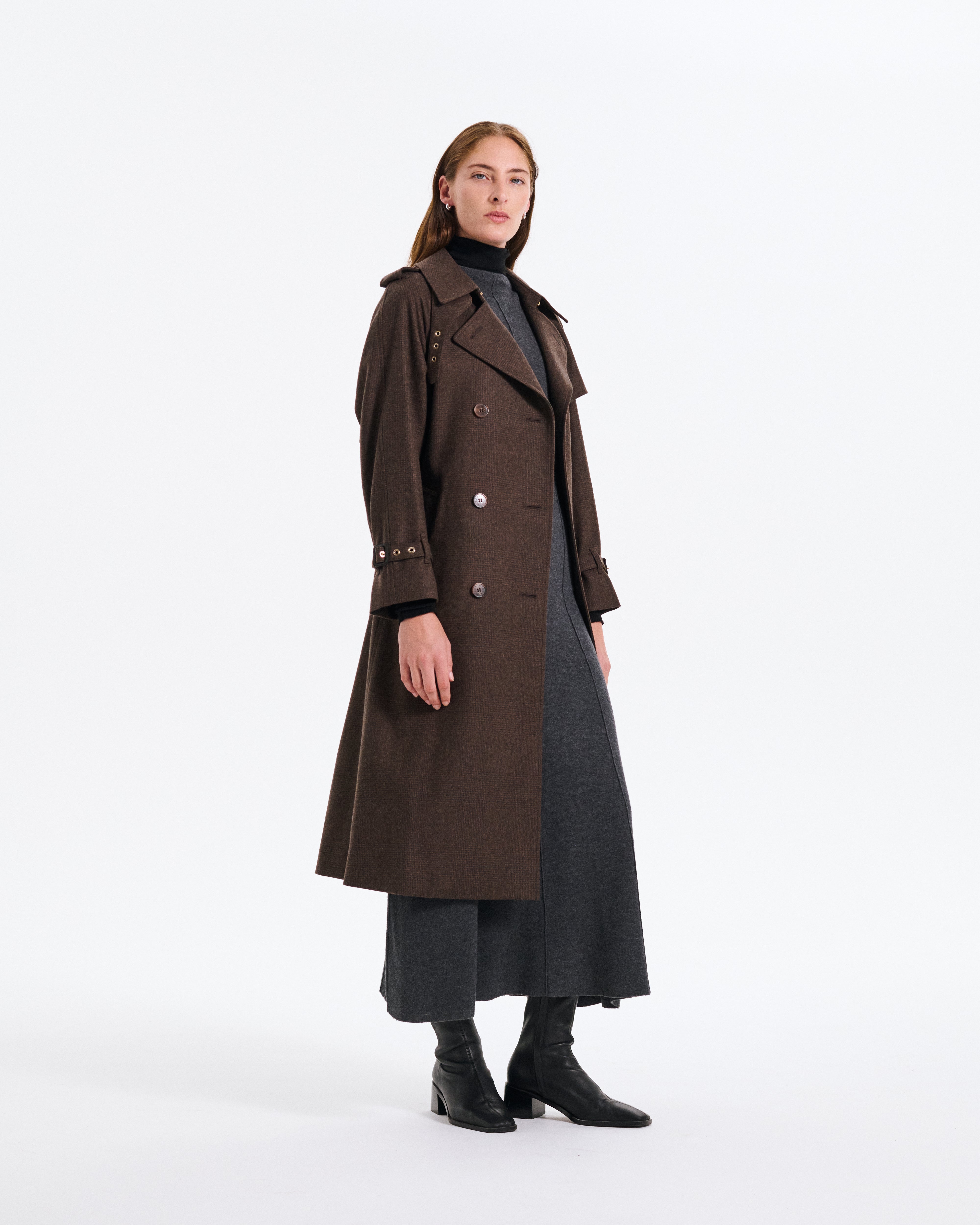Forrest Wool Double Breasted Trench Coat