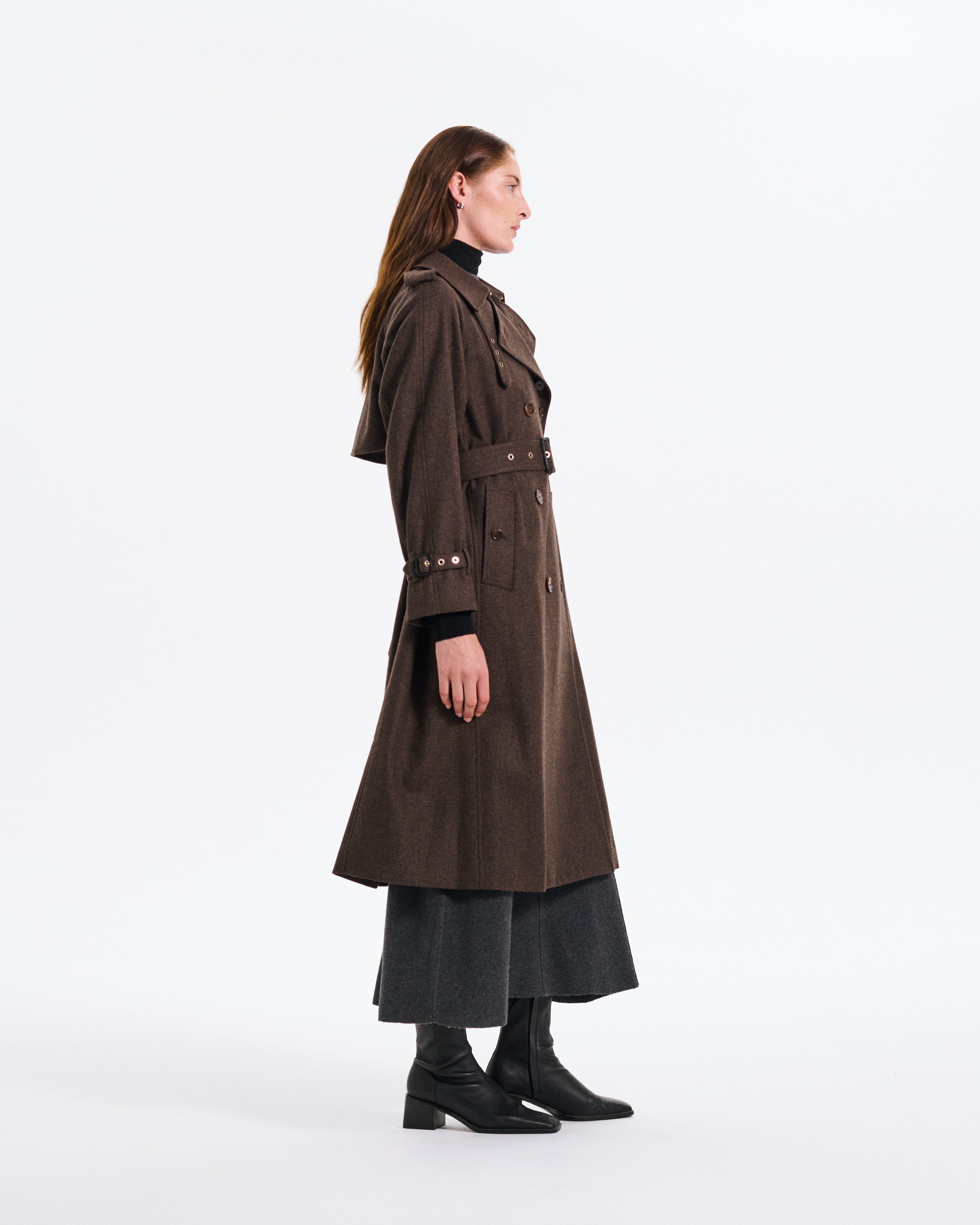 Forrest Wool Double Breasted Trench Coat