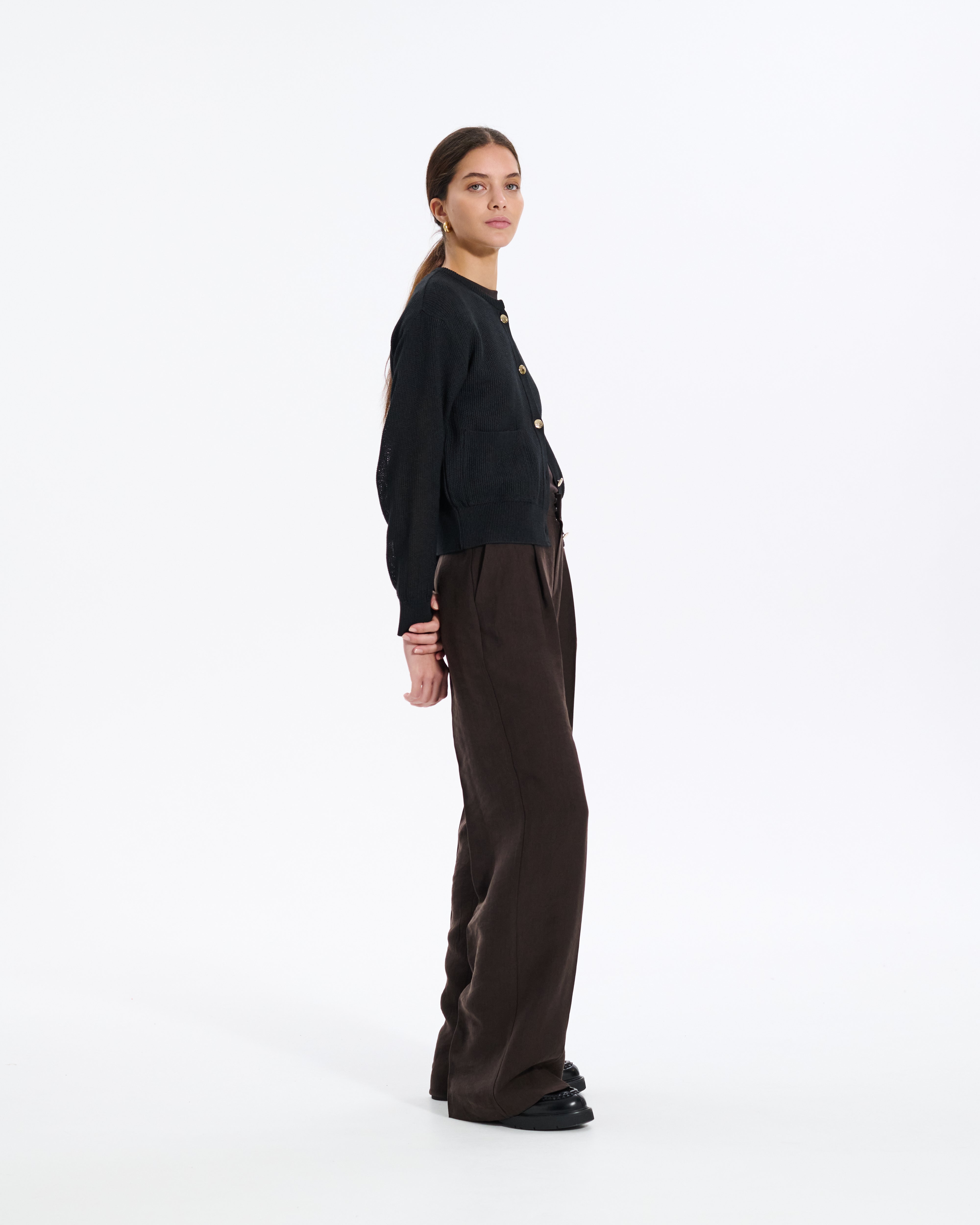 Washi Paper Pocket Cardigan Women's Knitwear