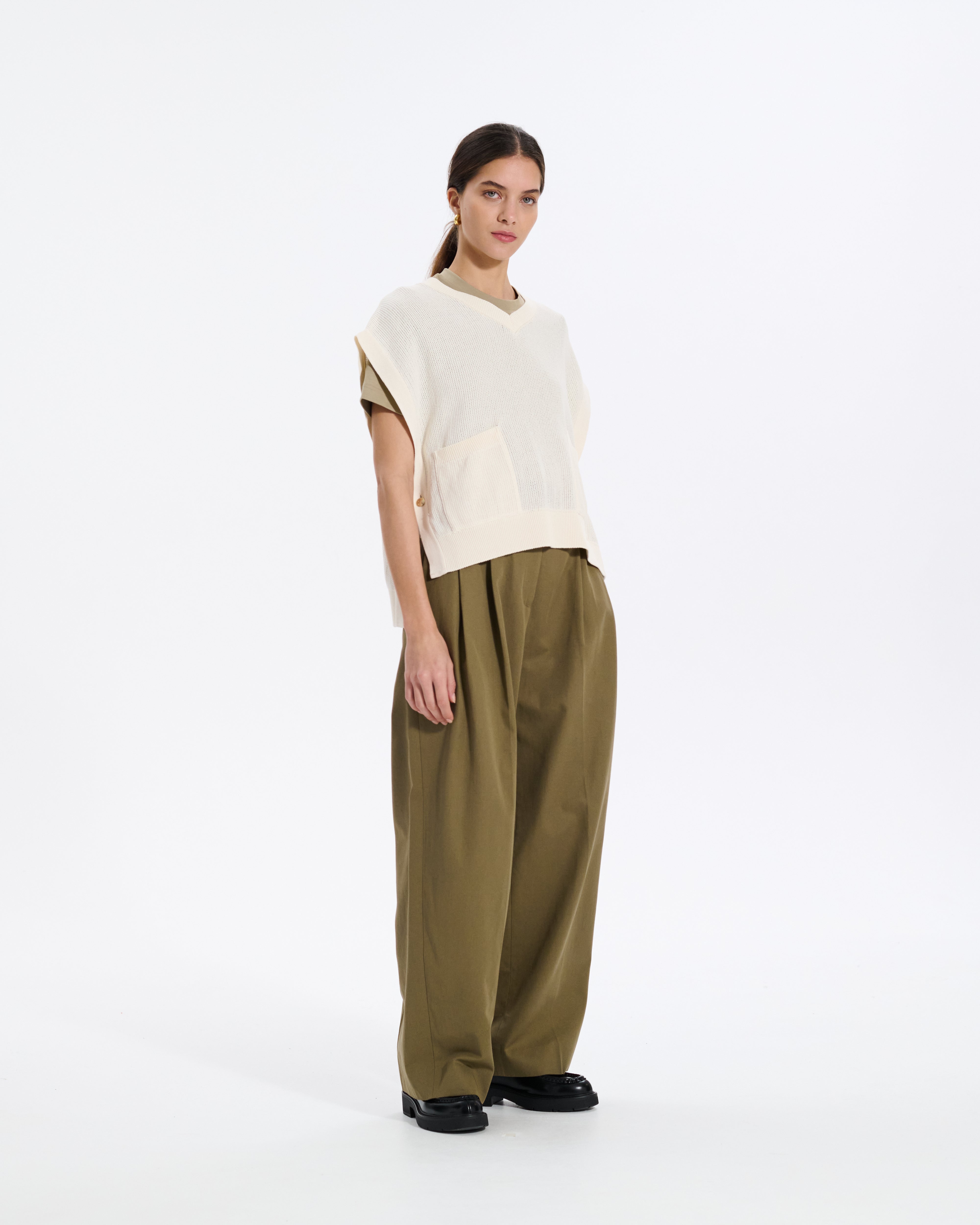 Washi Paper Pocket Vest Women's Knitwear
