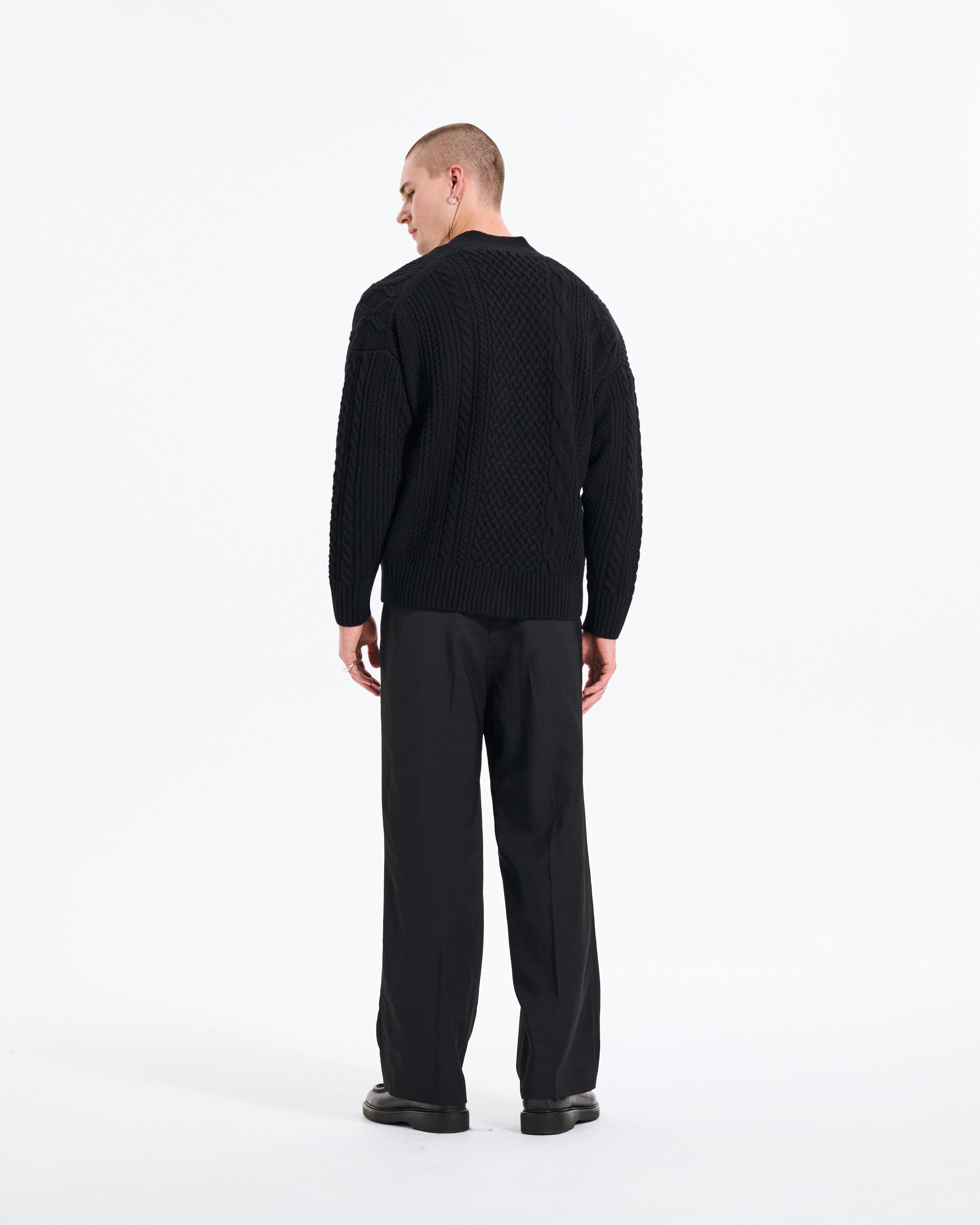 メンズ MACKINTOSH crafted by BATONER ケーブルステッチ カーディガン