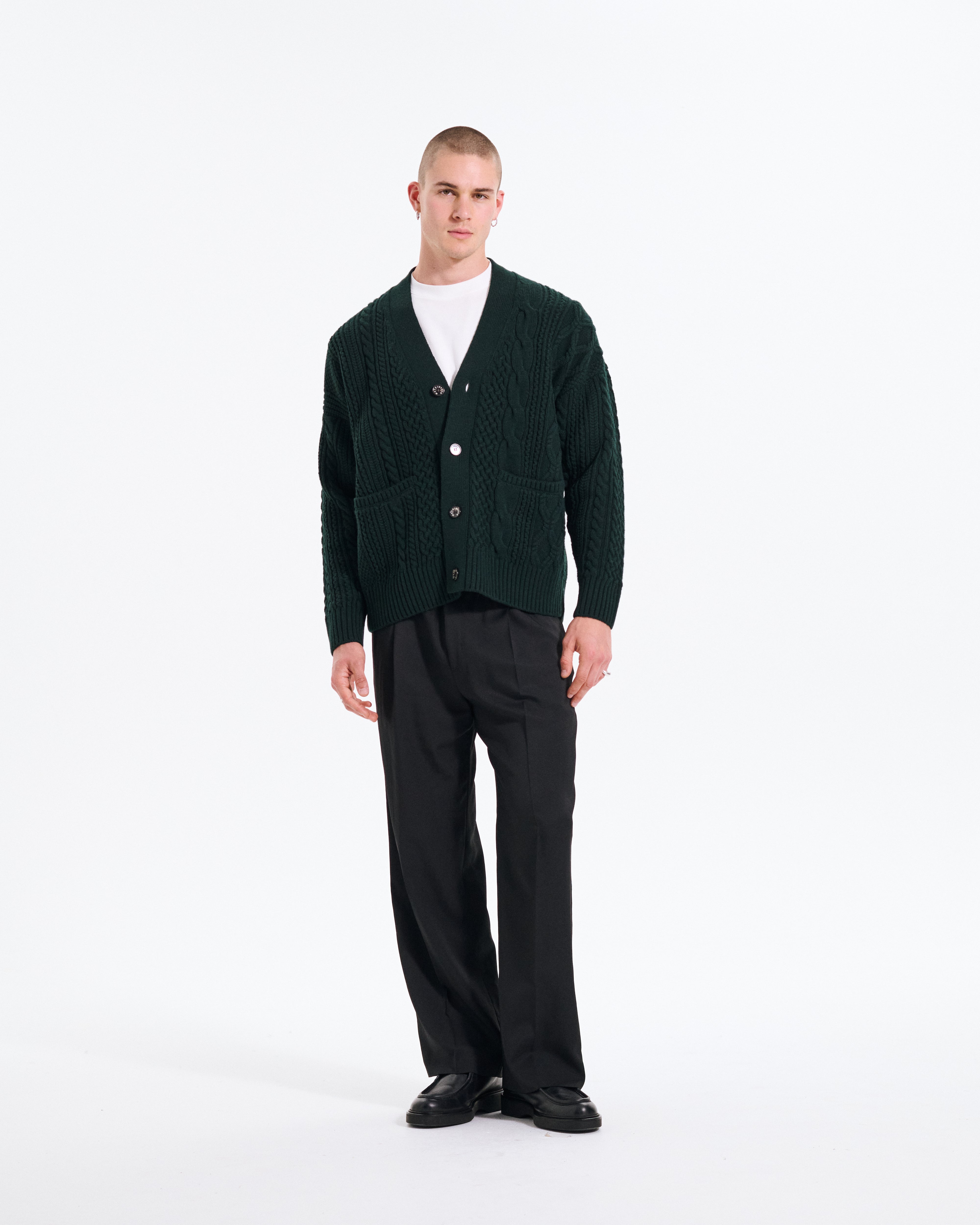 メンズ MACKINTOSH crafted by BATONER ケーブルステッチ カーディガン