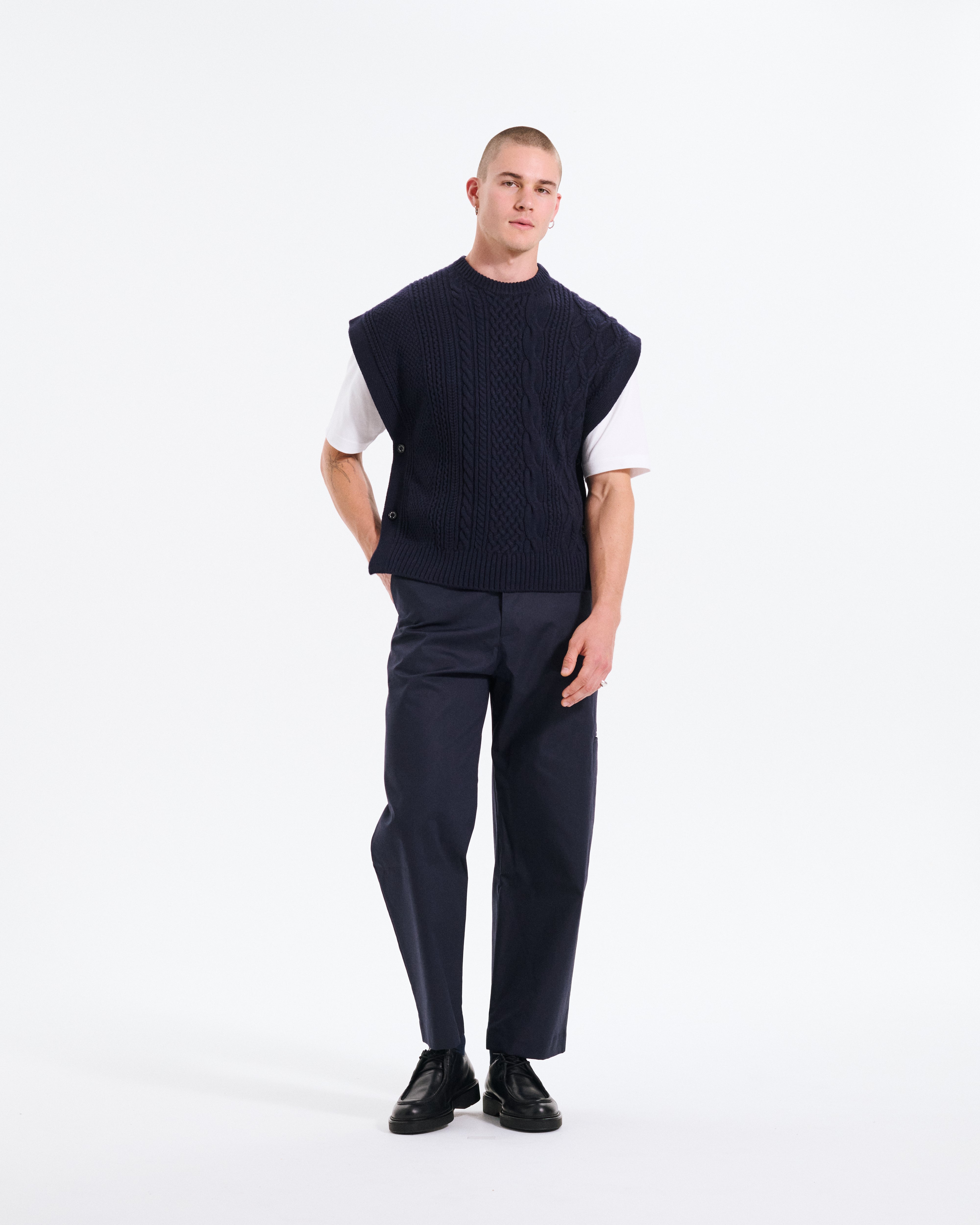Cable Vest Navy