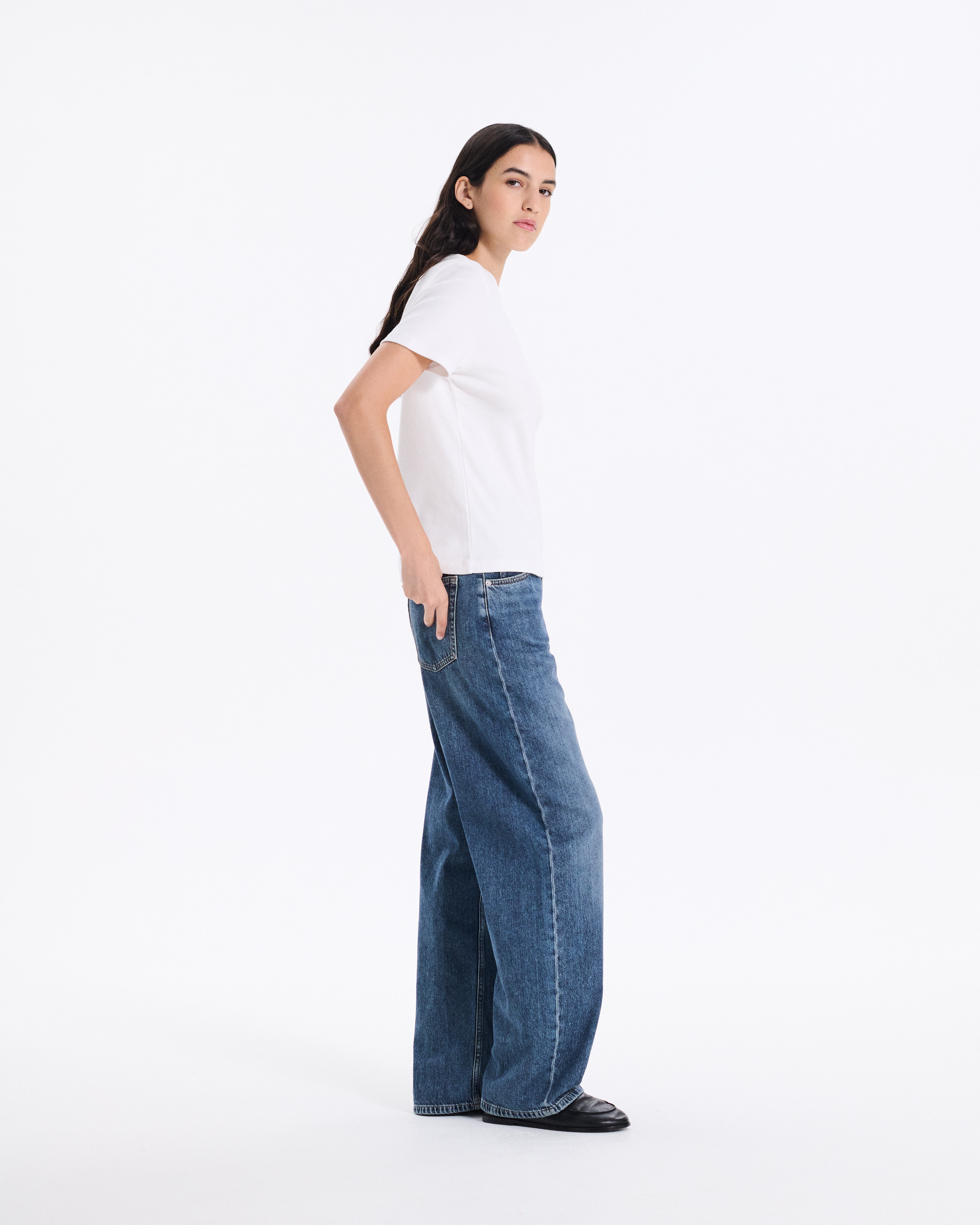 Fine Rib Seamless T-Shirt