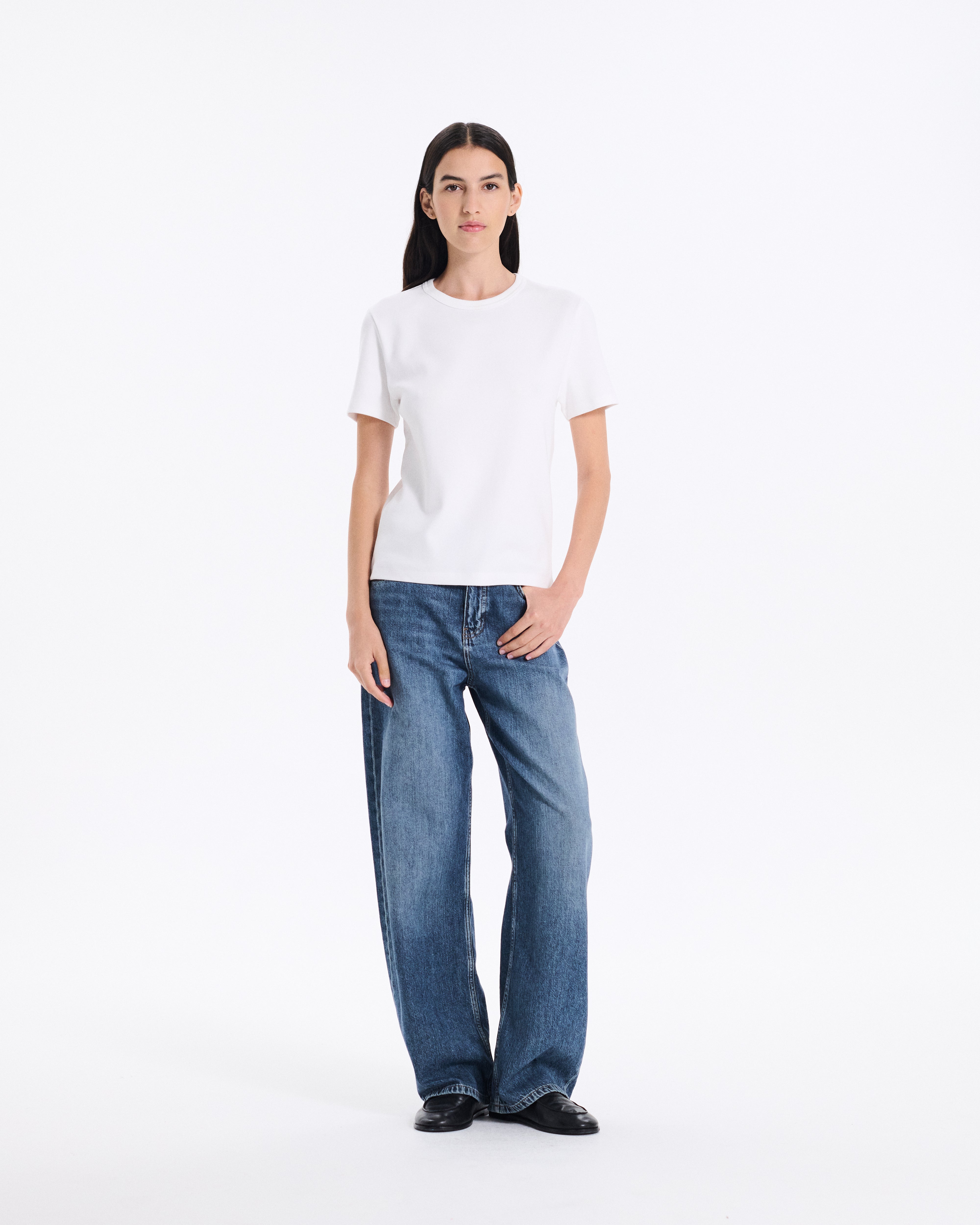 Fine Rib Seamless T-Shirt