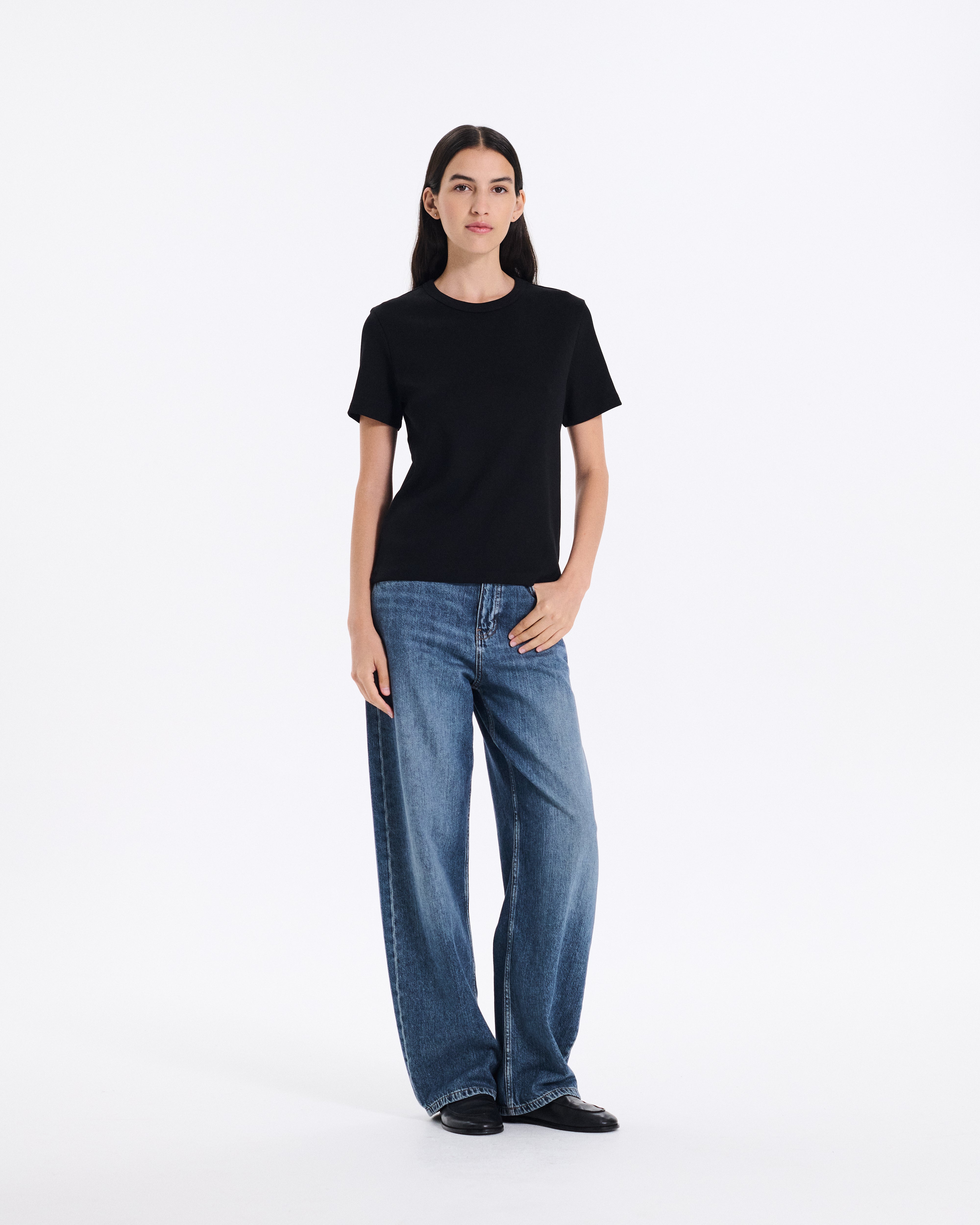 Fine Rib Seamless T-Shirt